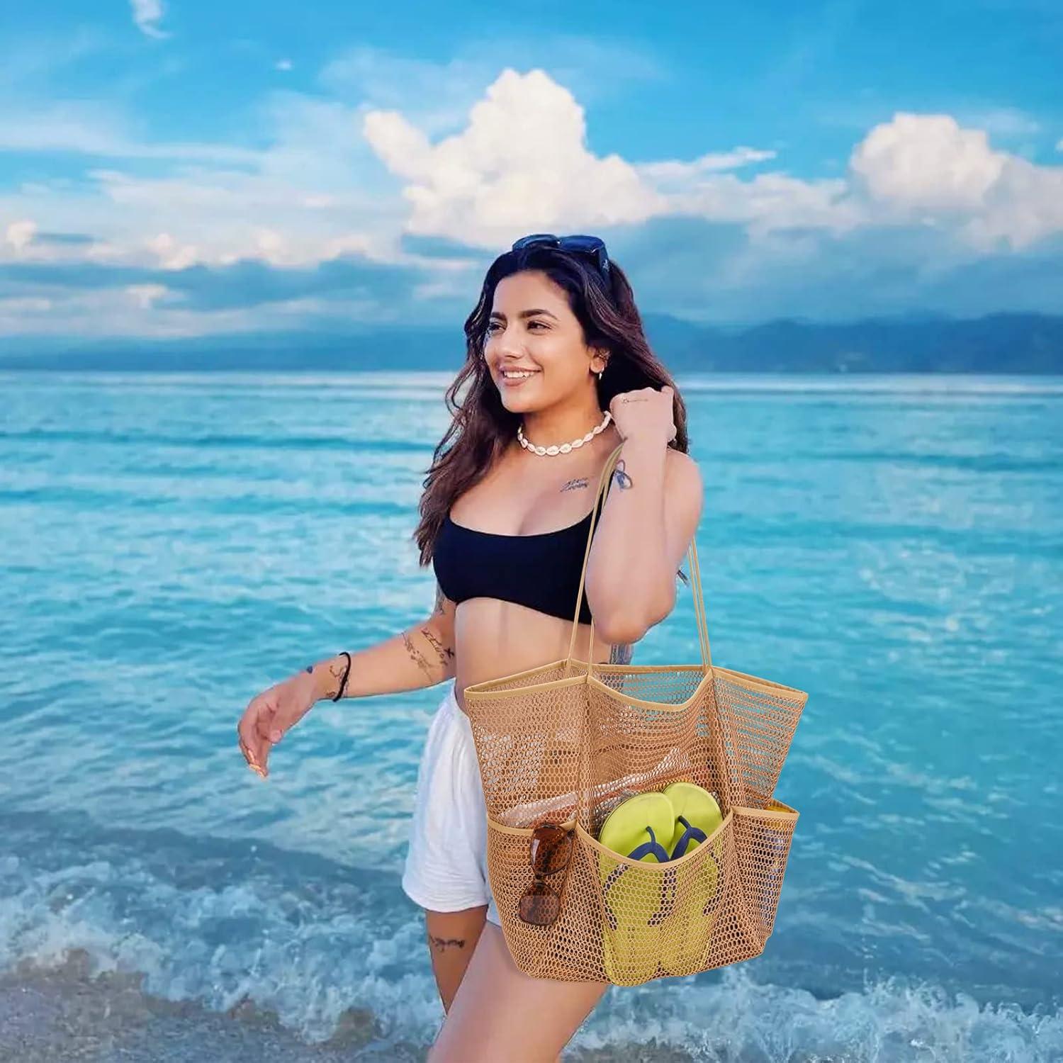 Bolsa de Playa Malla Tainehs 39x36x17cm Impermeable