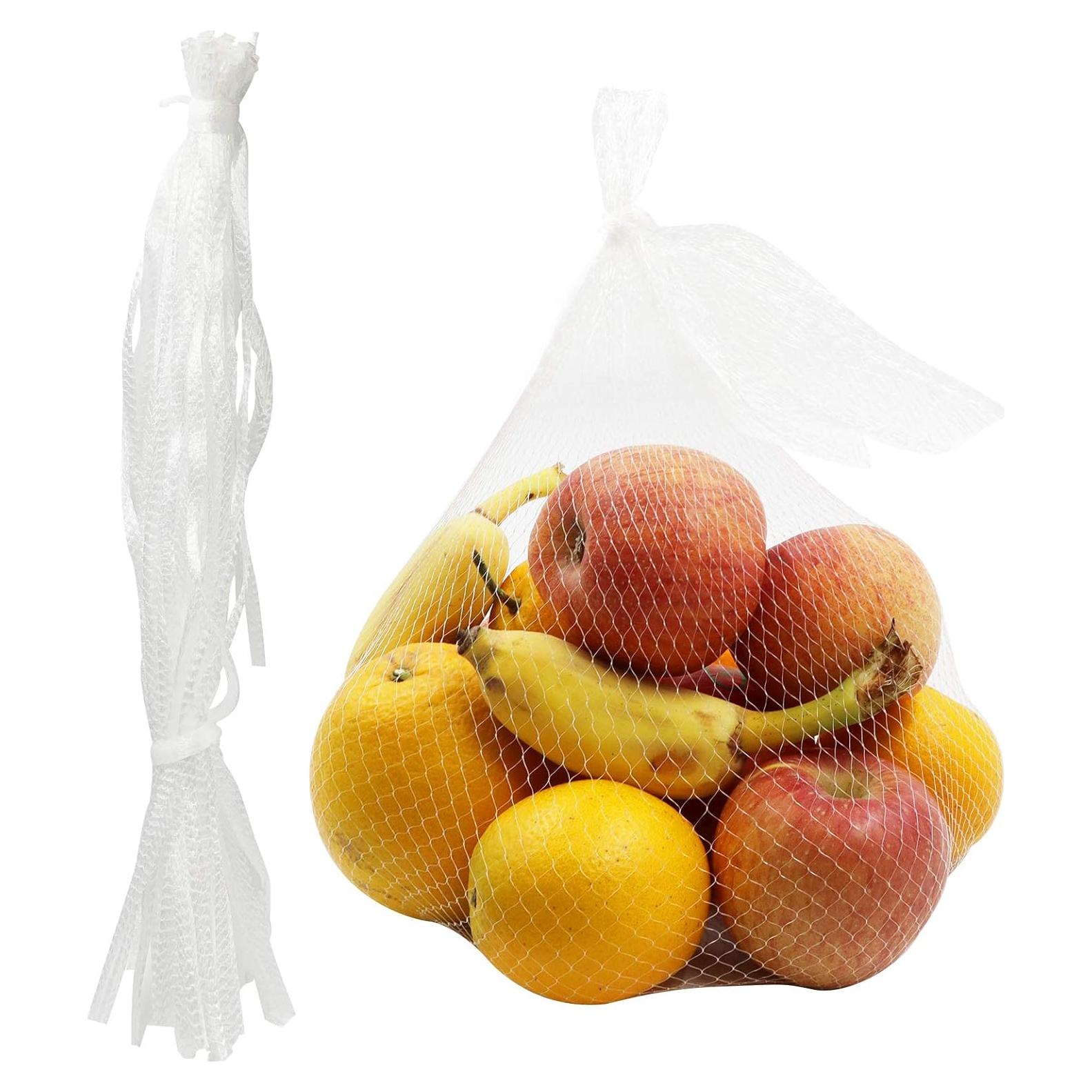 100 Bolsas de Malla Reutilizables 38x20 cm para Alimentos