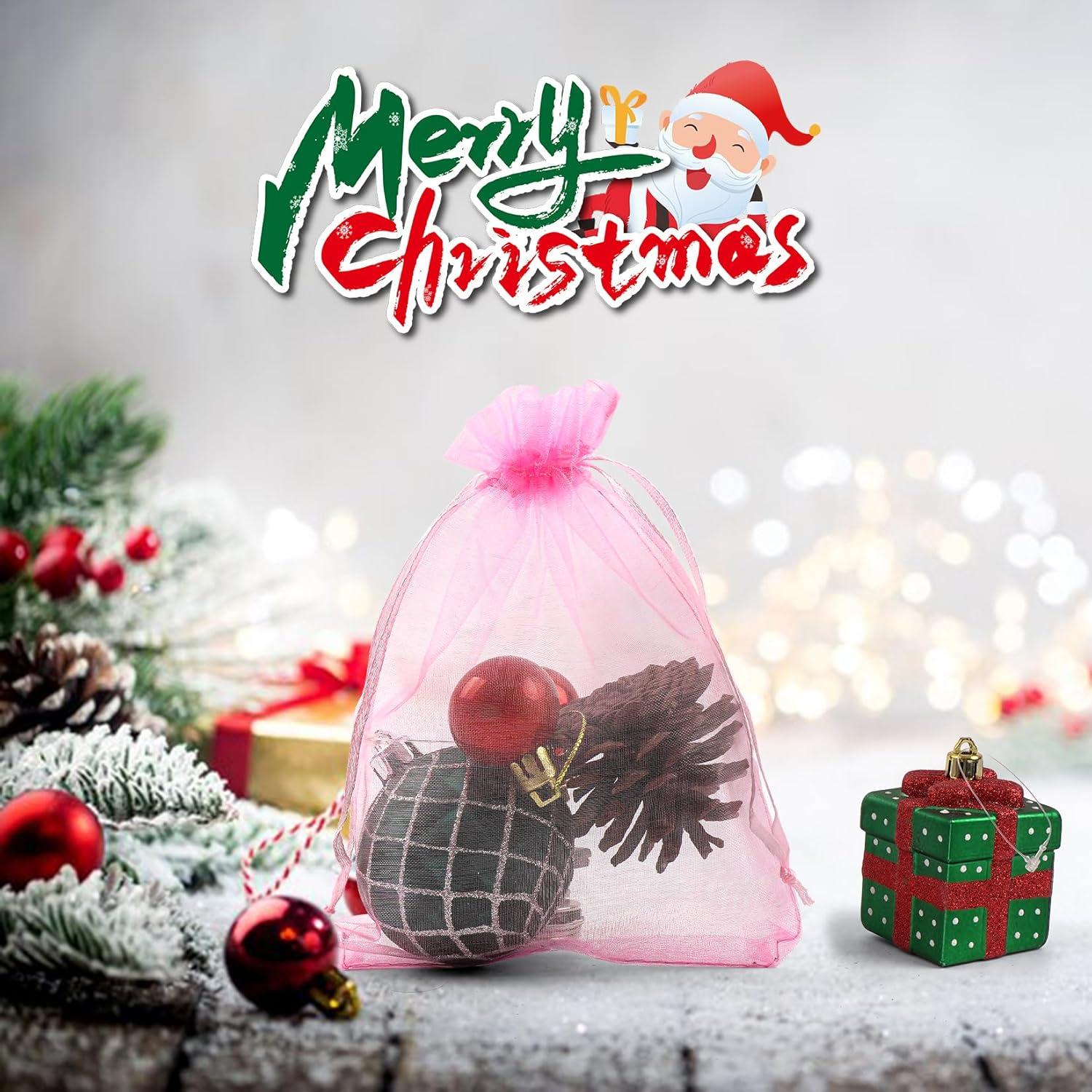 Bolsas de Organza Rosa ANZNKU 50 Piezas 10x15 cm