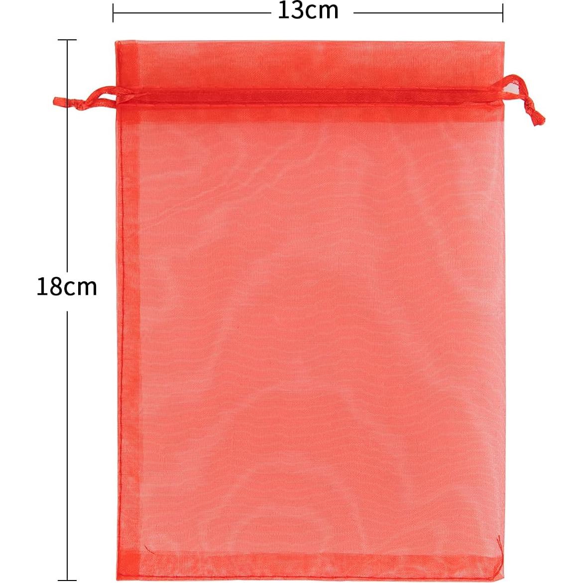 Bolsas de Organza 100pcs Ponpon 12,7x17,8 cm Colorido