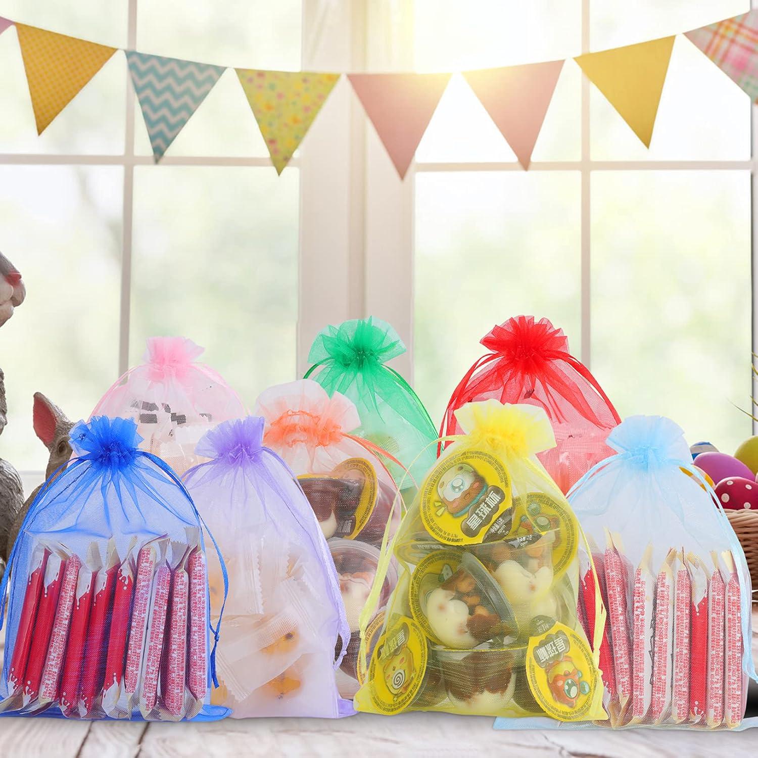 Bolsas de Organza 100pcs Ponpon 12,7x17,8 cm Colorido