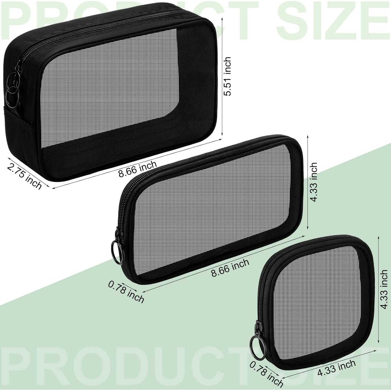 Bolsa de Maquillaje Weewooday 4 Pcs Malla Negra