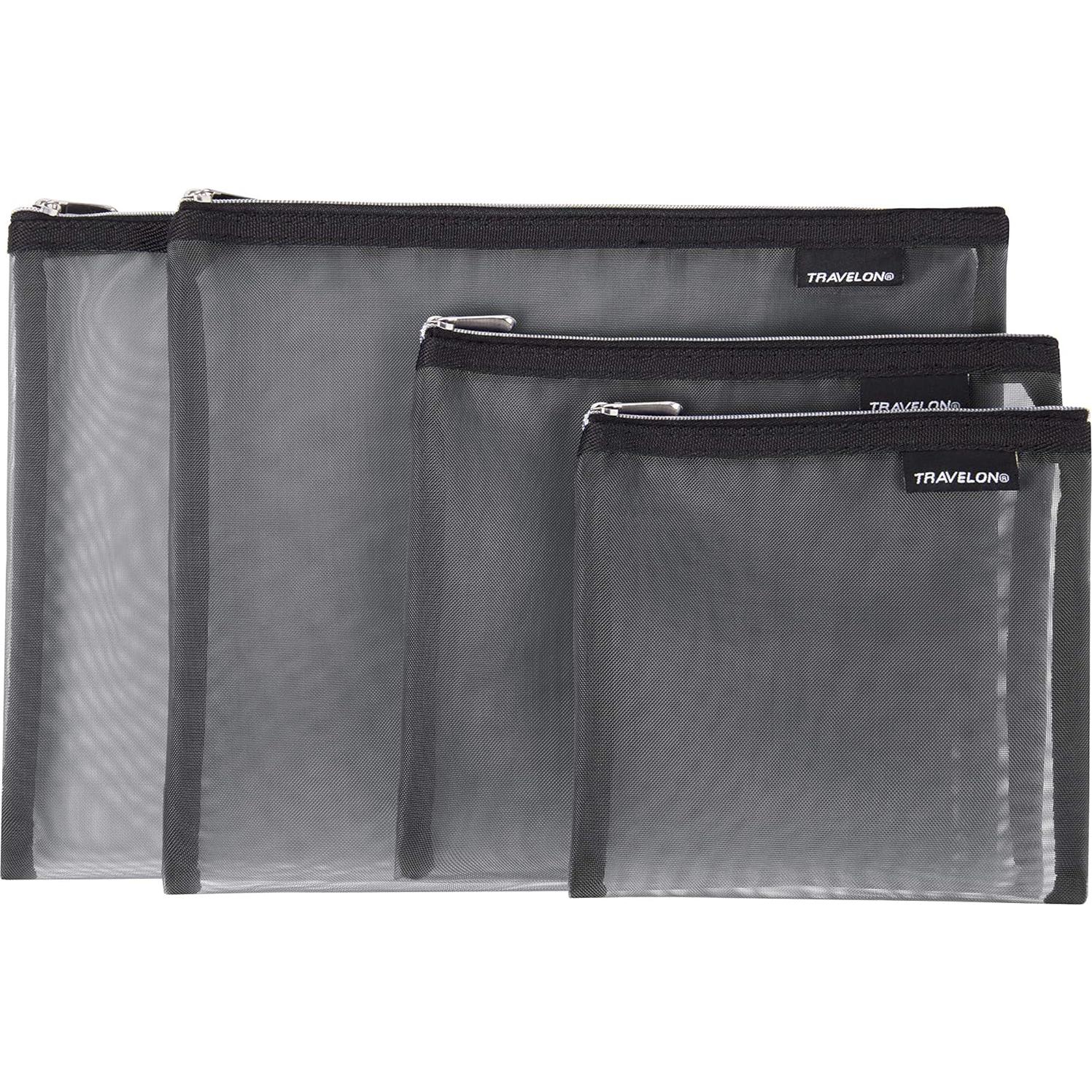 Travelon Set de 4 Bolsas de Malla Gris 24x32 cm