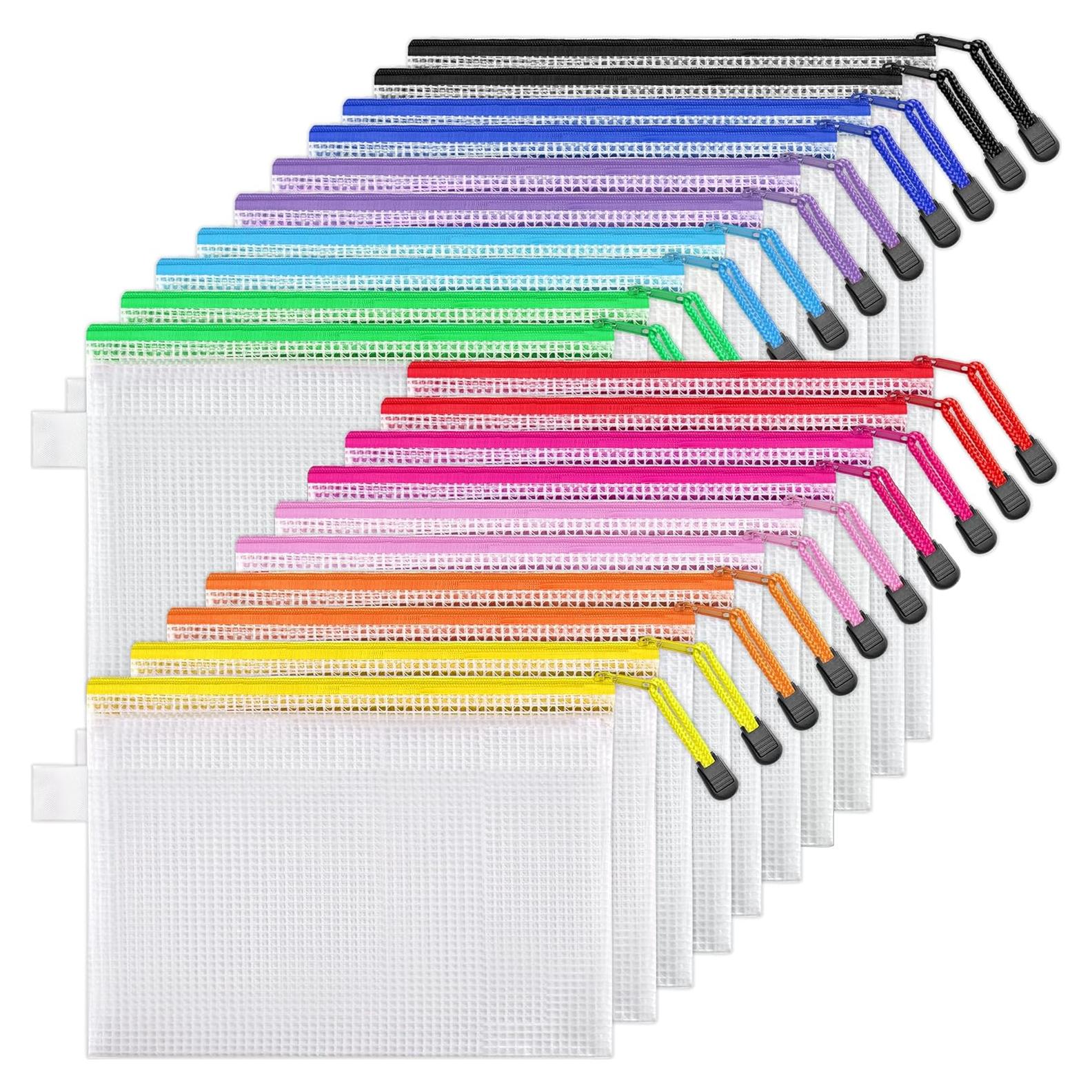 JARLINK 20 Bolsas de Malla A5 Resistentes al Agua 10 Colores