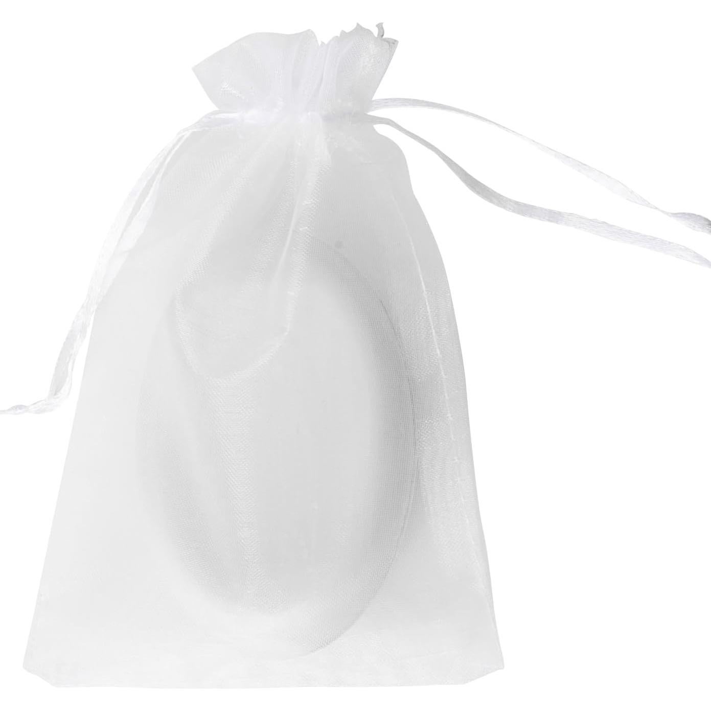 100 Bolsas de Organza Blancas 10x15cm con Cierre YHJZ