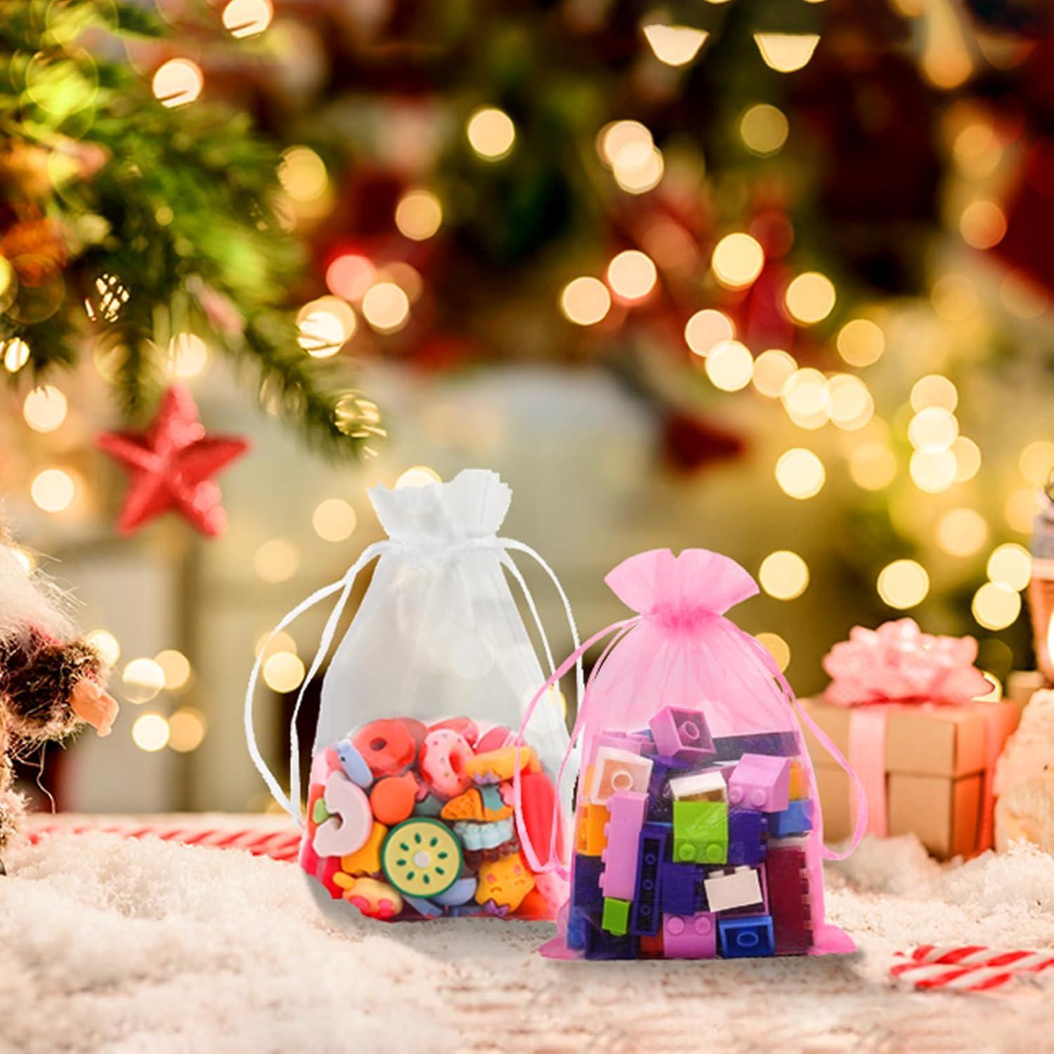 100 Bolsas de Organza Blancas 10x15cm con Cierre YHJZ