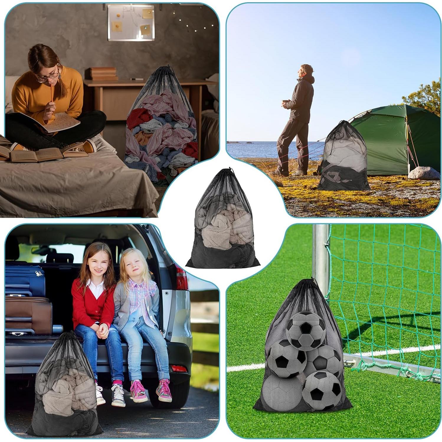 Paquete de 2 Bolsas de Lavandería PEASUG 58x86 cm Negras