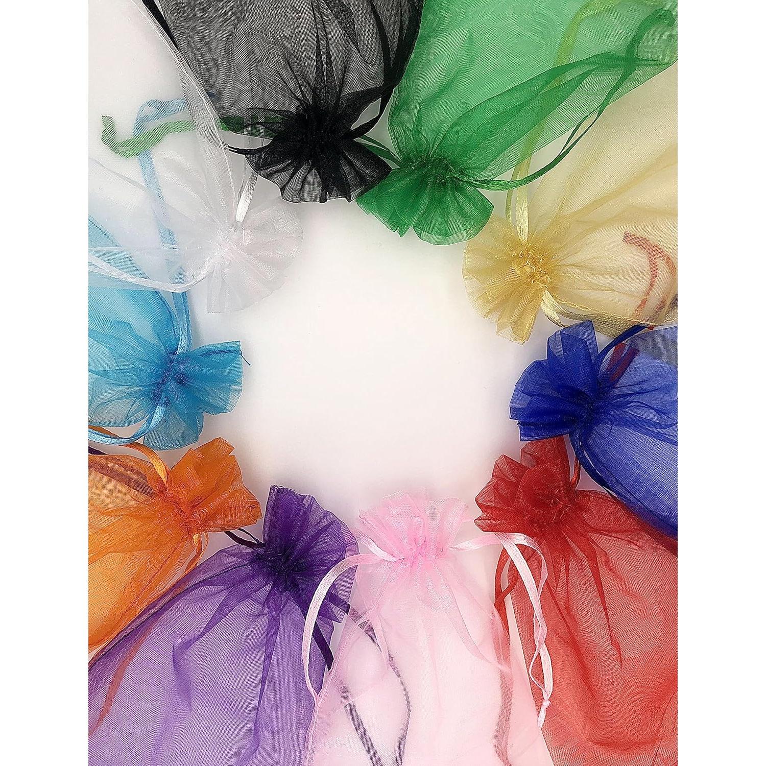 120 Bolsas de Organza Transparentes Jexila 12,7x17,8cm Arcoíris