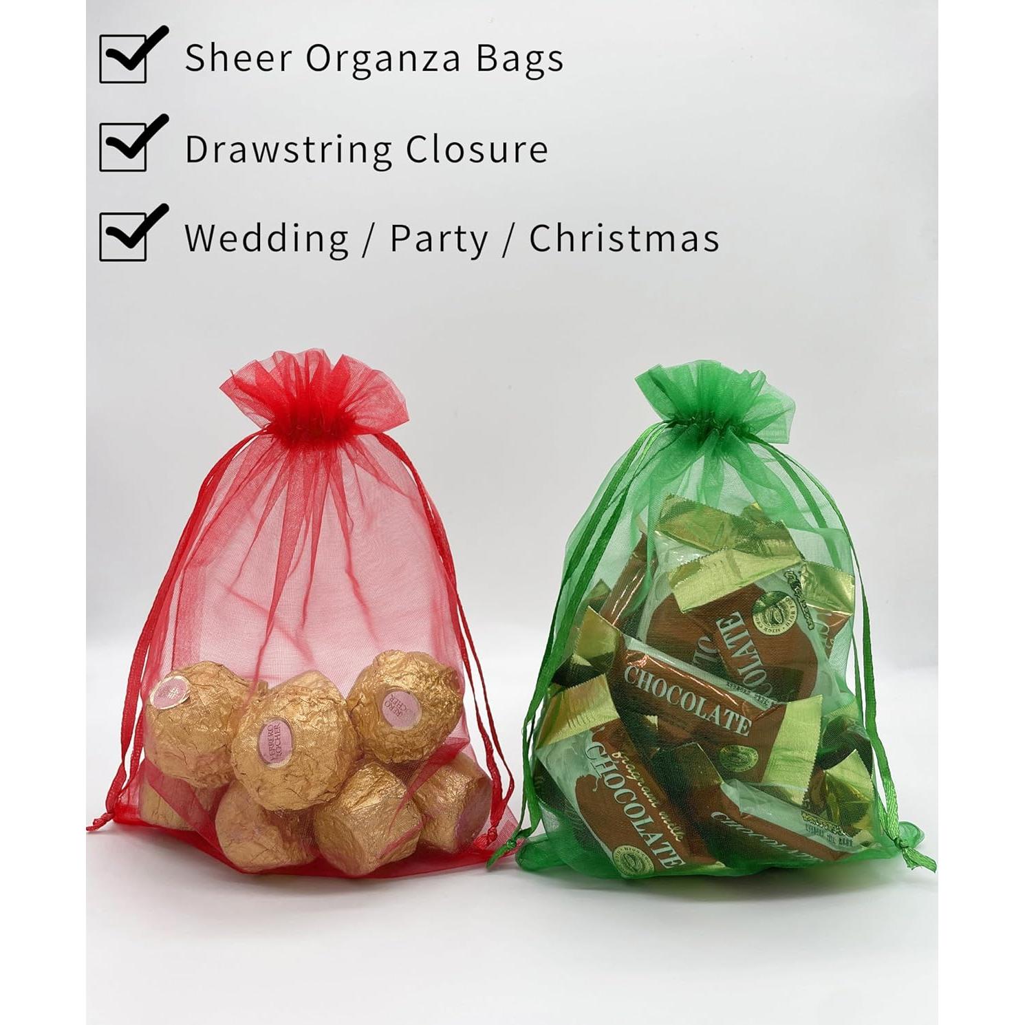 120 Bolsas de Organza Transparentes Jexila 12,7x17,8cm Arcoíris