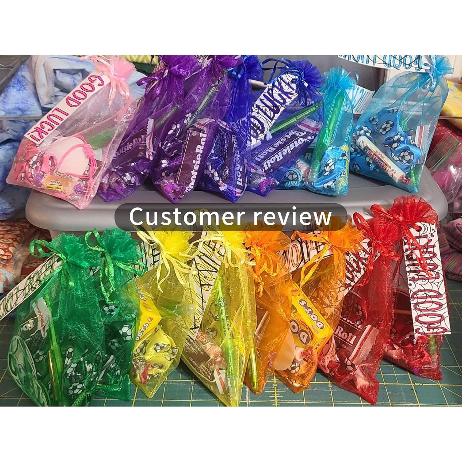 120 Bolsas de Organza Transparentes Jexila 12,7x17,8cm Arcoíris