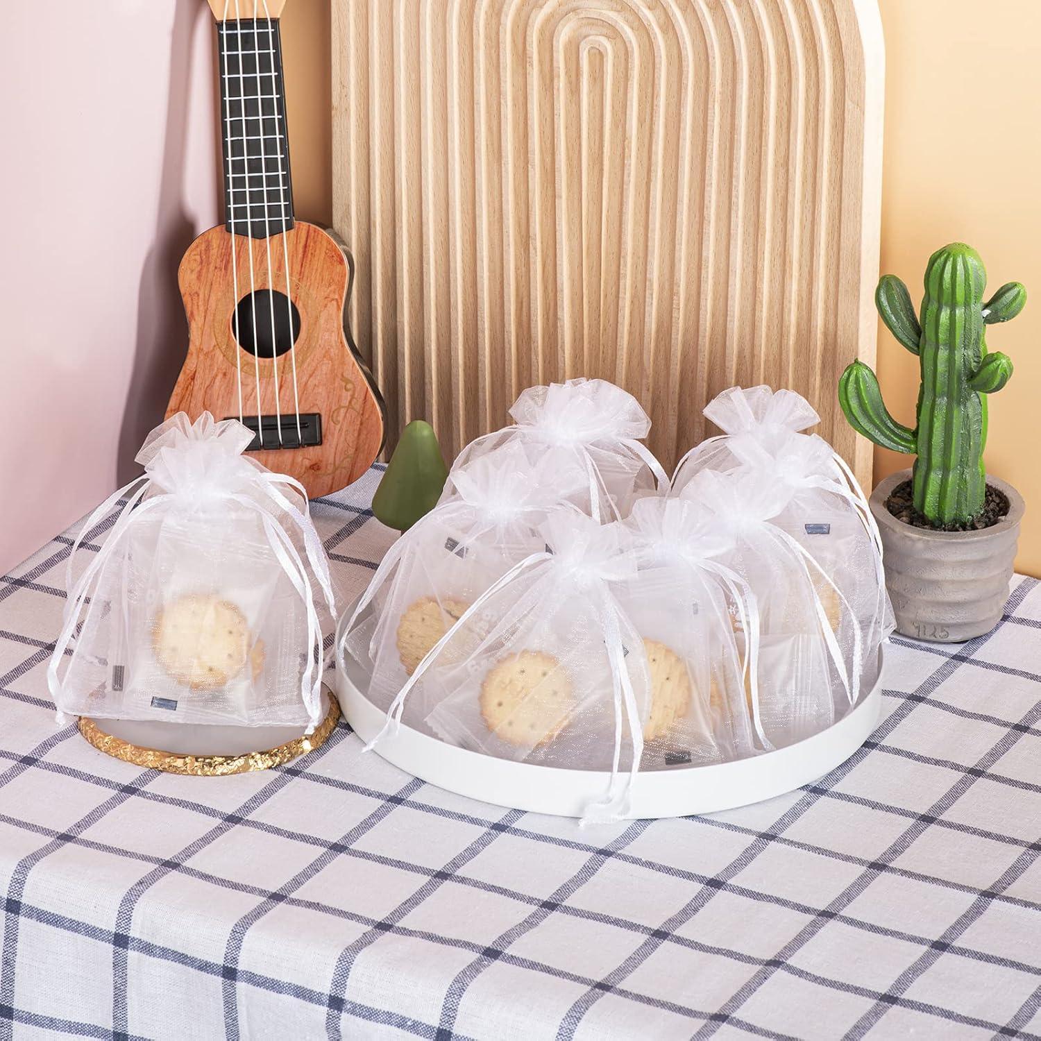 100 Bolsas de Organza Blancas 7,62x10,16 cm FloraSea