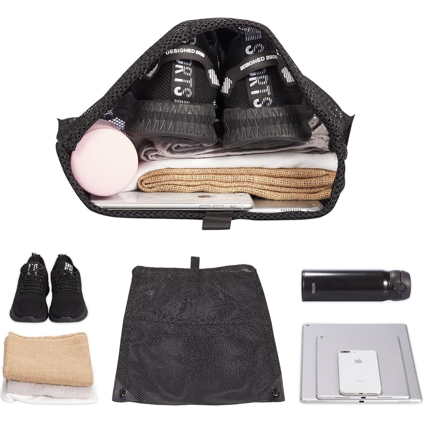 HAOGUAGUA 2 Piezas Bolsa de Malla con Cierre para Gimnasio