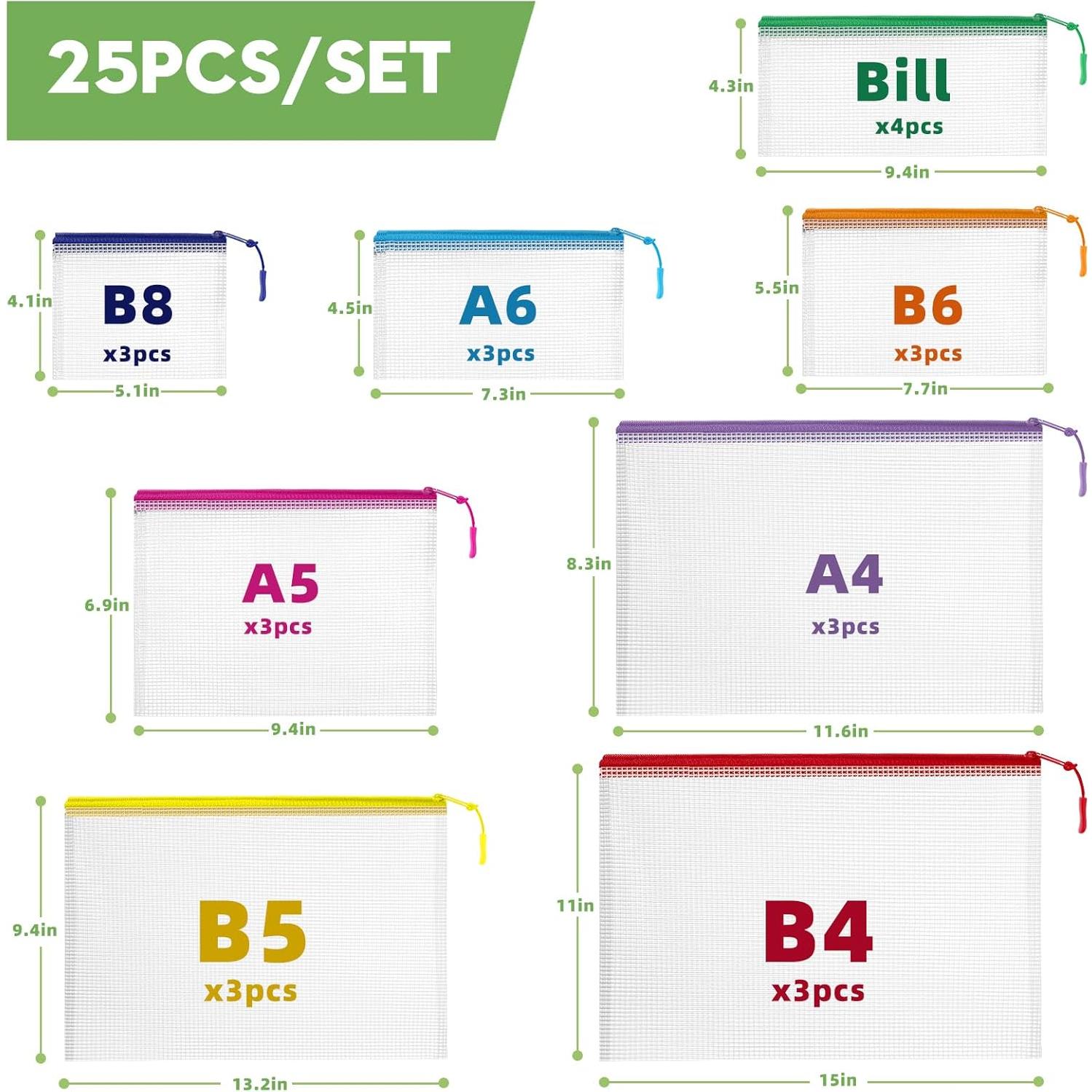 25 Bolsas de Cremallera YOPCDJ para Organización Multicolor