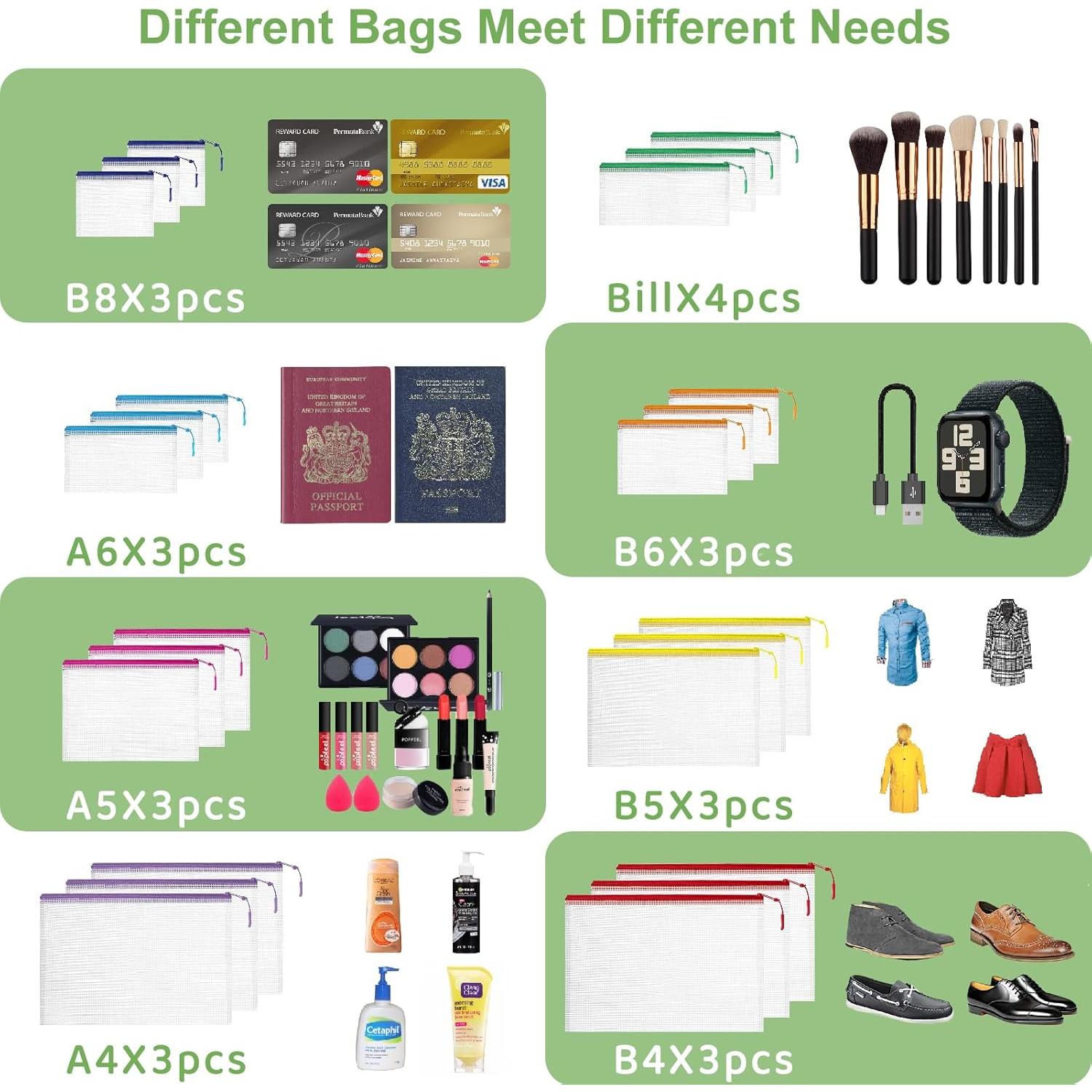 25 Bolsas de Cremallera YOPCDJ para Organización Multicolor