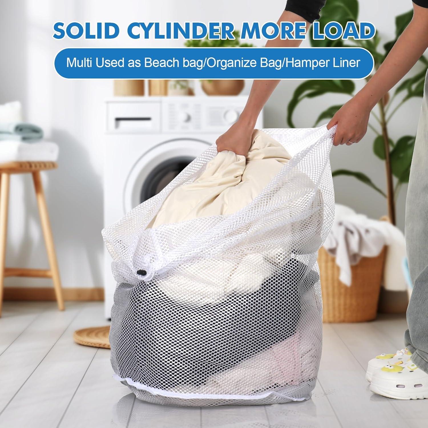 3 Bolsas de Malla Jumbo OKAKA para Lavandería 70L