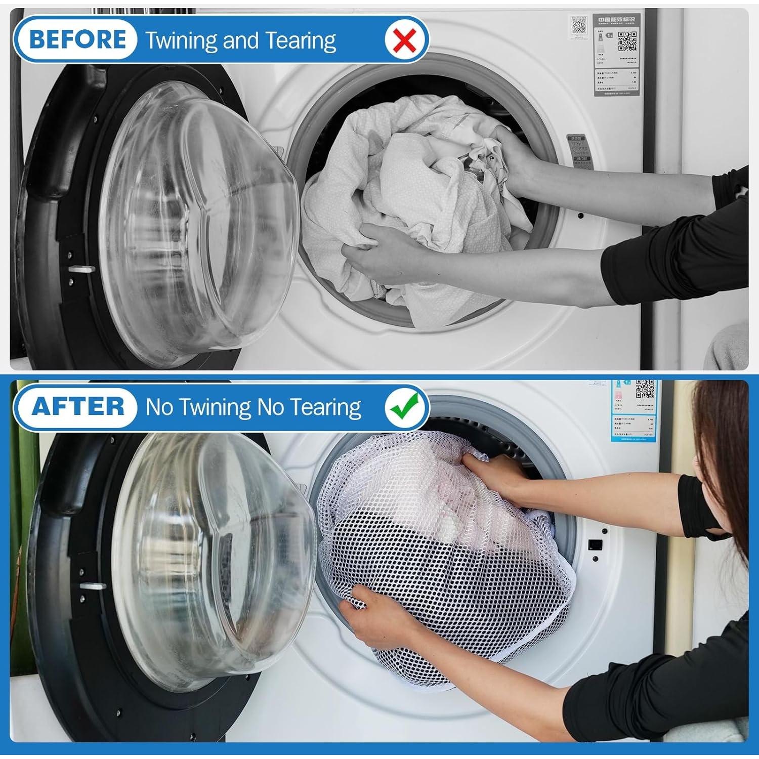 3 Bolsas de Malla Jumbo OKAKA para Lavandería 70L