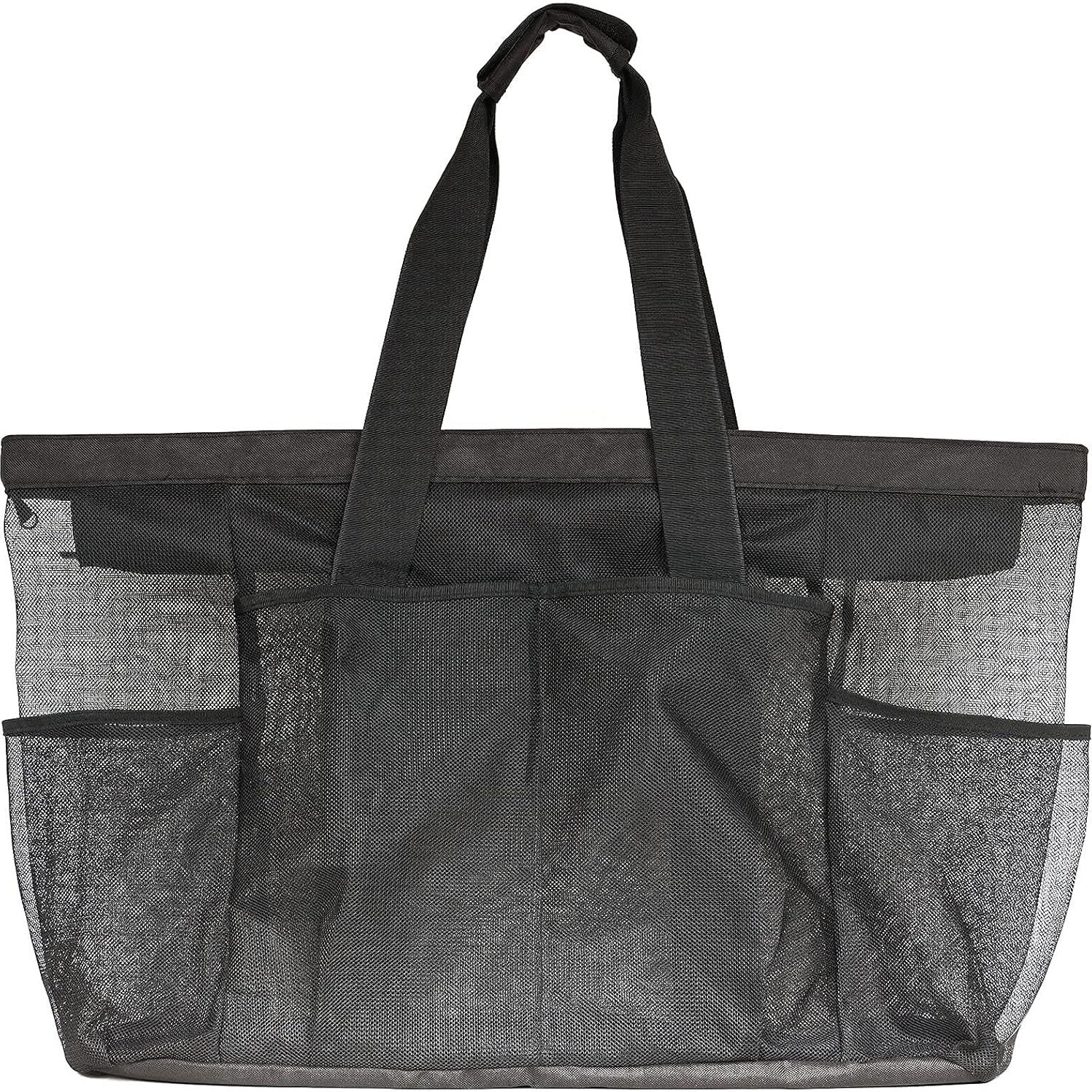 Bolsa de Playa Extra Grande GOTDYA Malla Negra 61x22x46cm