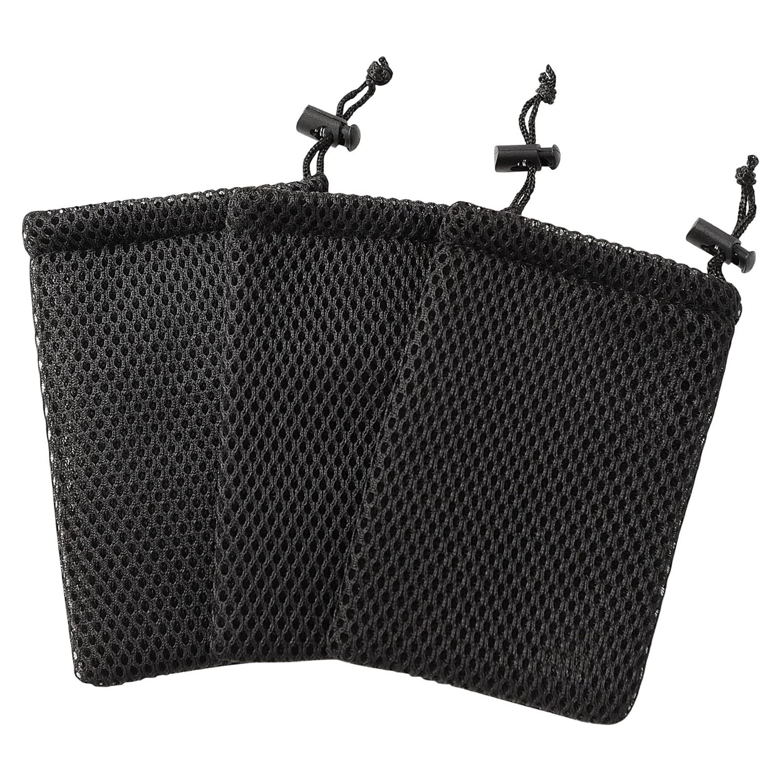 uxcell Bolsa de Malla Nylon 3 Pcs 13 x 9 cm Negra