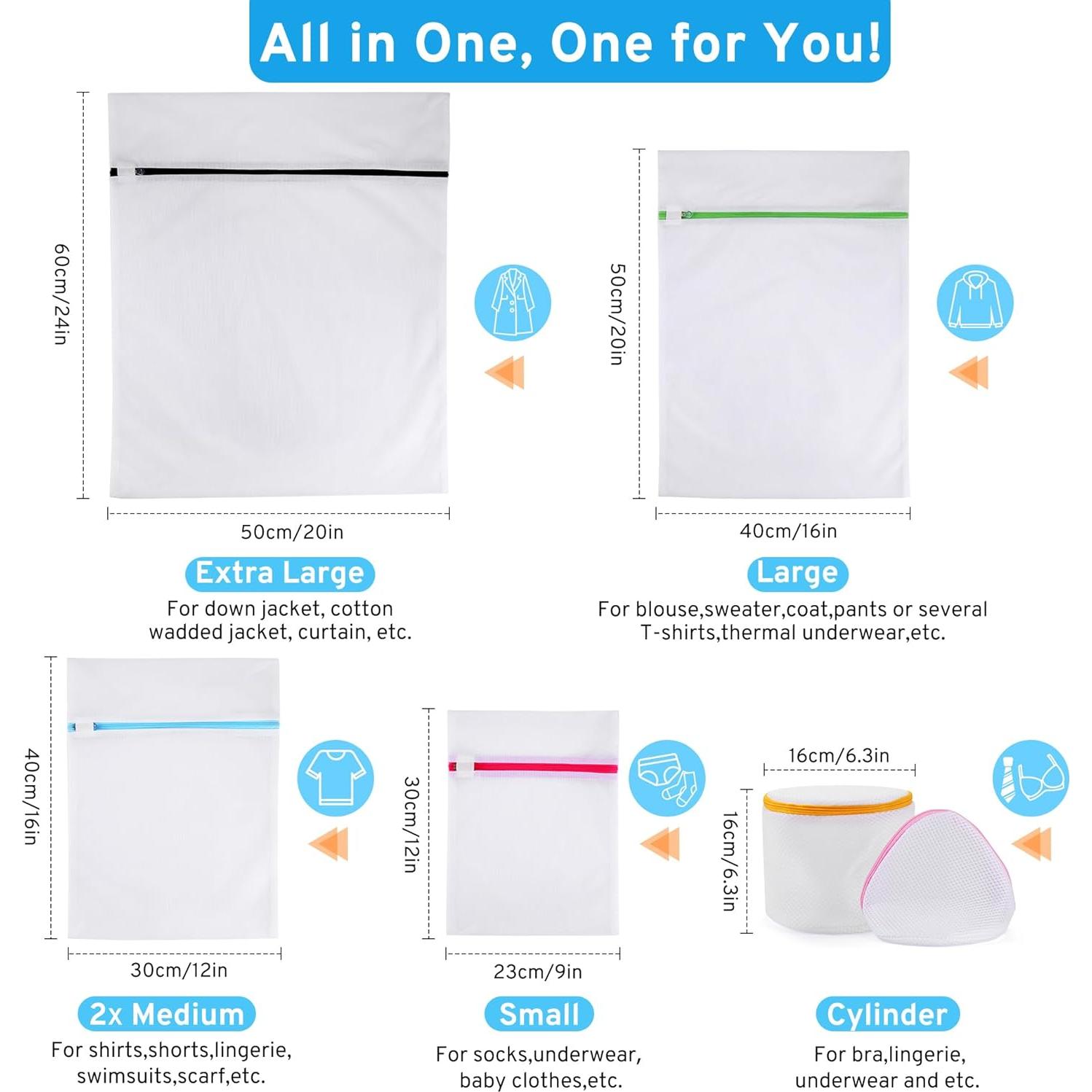 Paquete 7 Bolsas de Lavandería Urezorgear Malla Fina