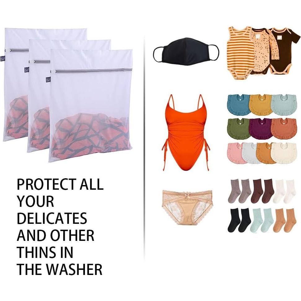 Bolsa de Lavandería Kimmama 3 Piezas 25x30 cm Blanca