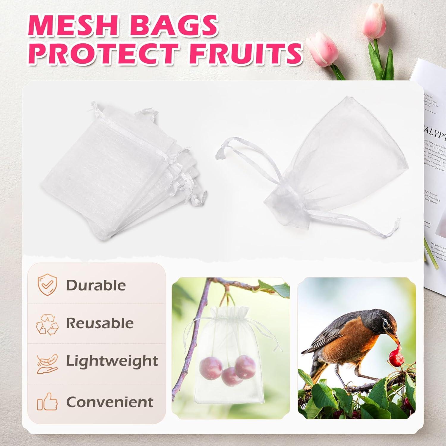 Bolsas de Organza Blancas ANZNKU 50 Piezas 7,62x10,16 cm