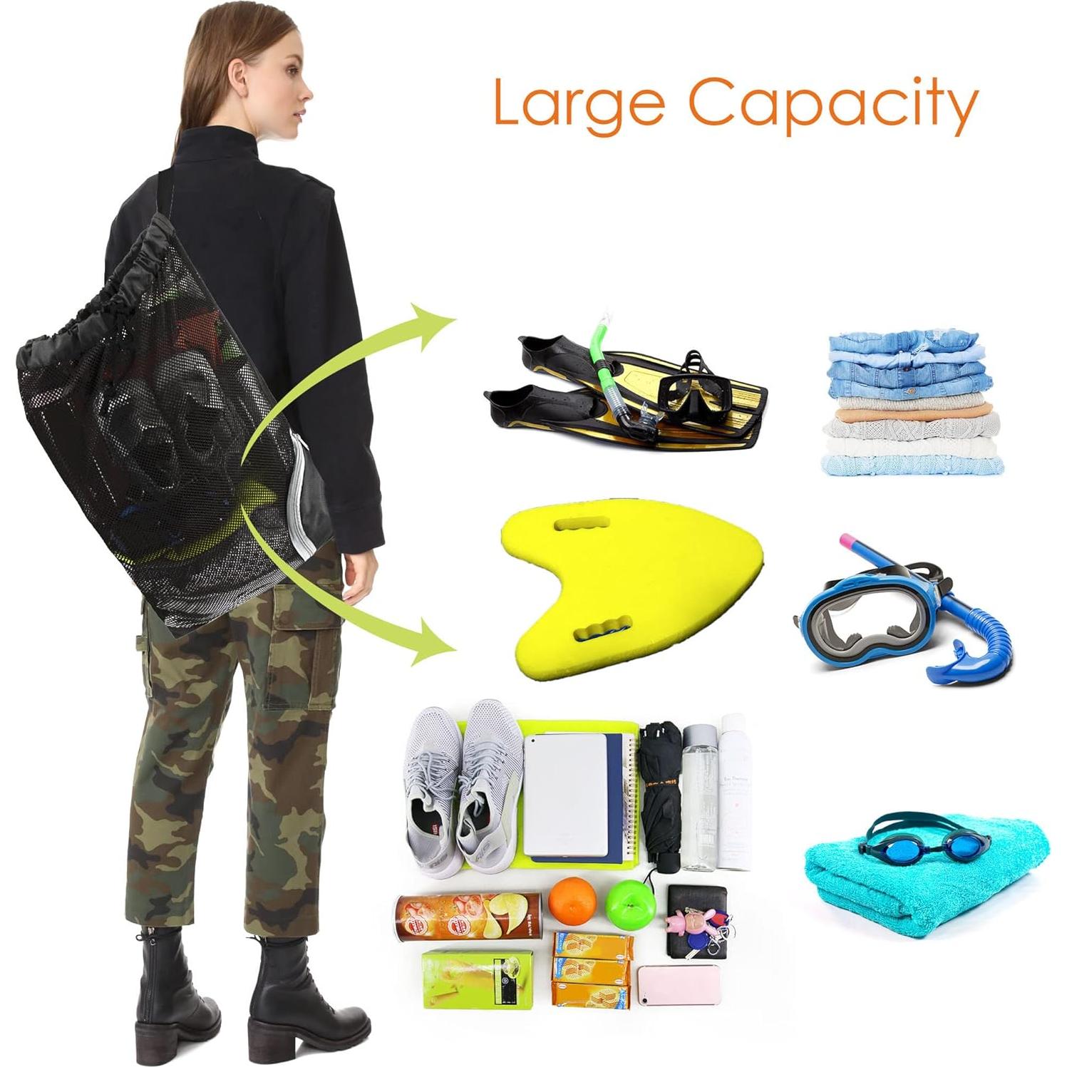 Mochila de Malla BeeGreen Unisex 45x65cm para Gimnasio