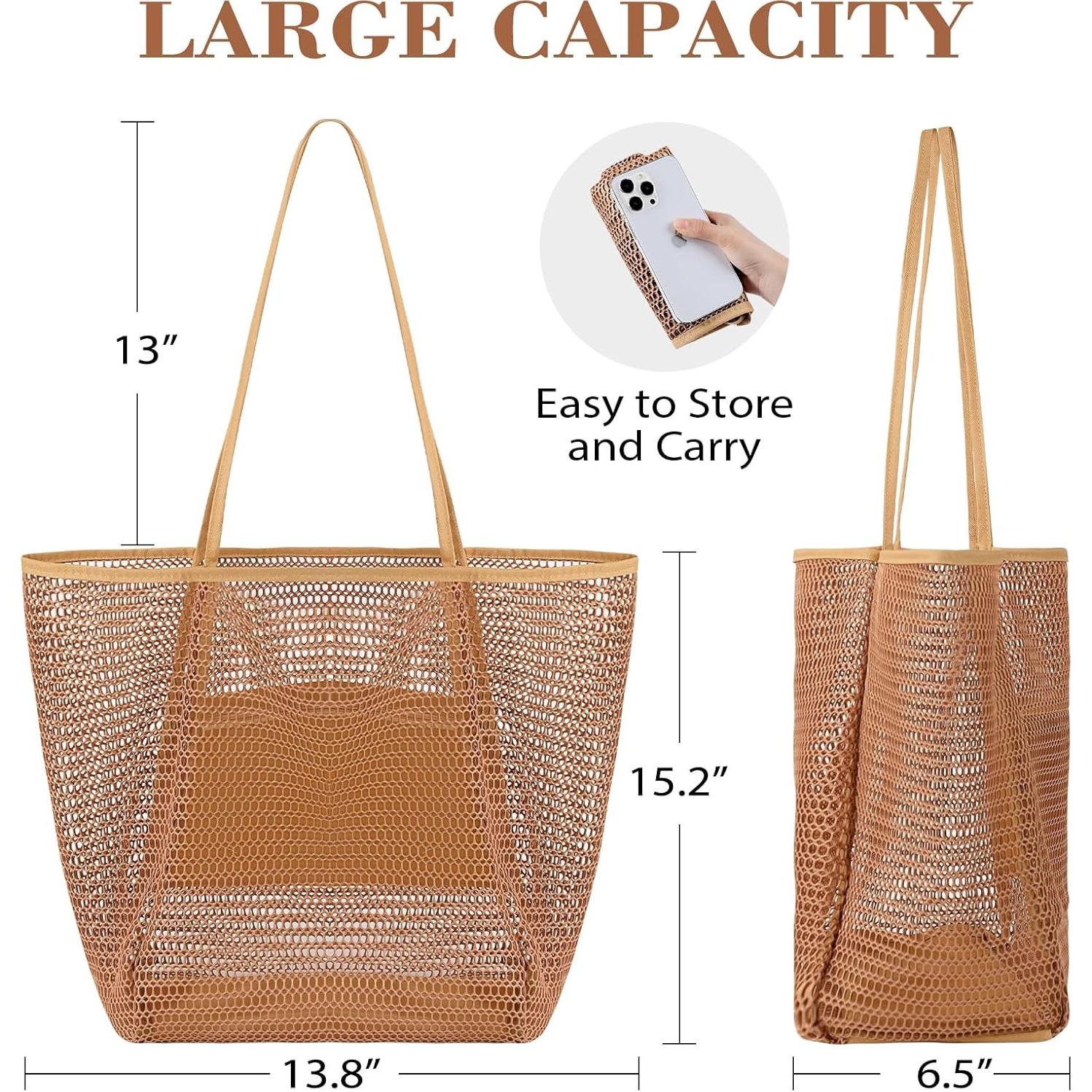 Bolsa de Playa Plegable Tavaleu Malla Impermeable 35x16x39cm