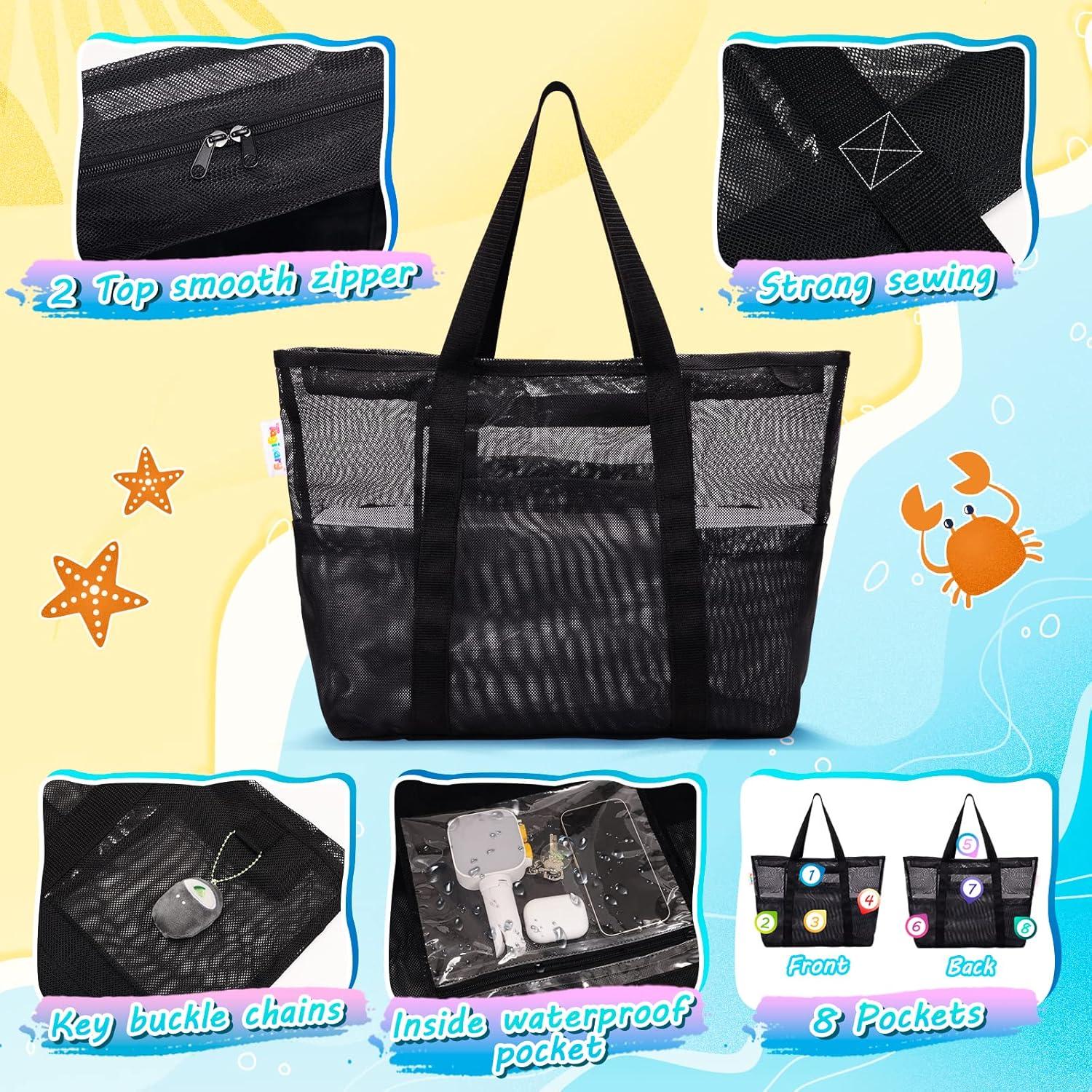 Bolsa de Playa de Malla Tagitary Grande Impermeable 39x20x44cm