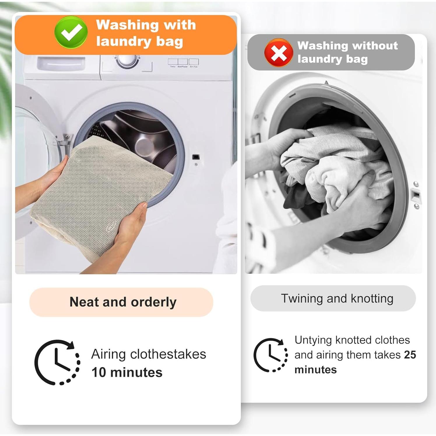 Bolsa de Lavandería de Malla Algodón 6 Piezas NAHADS