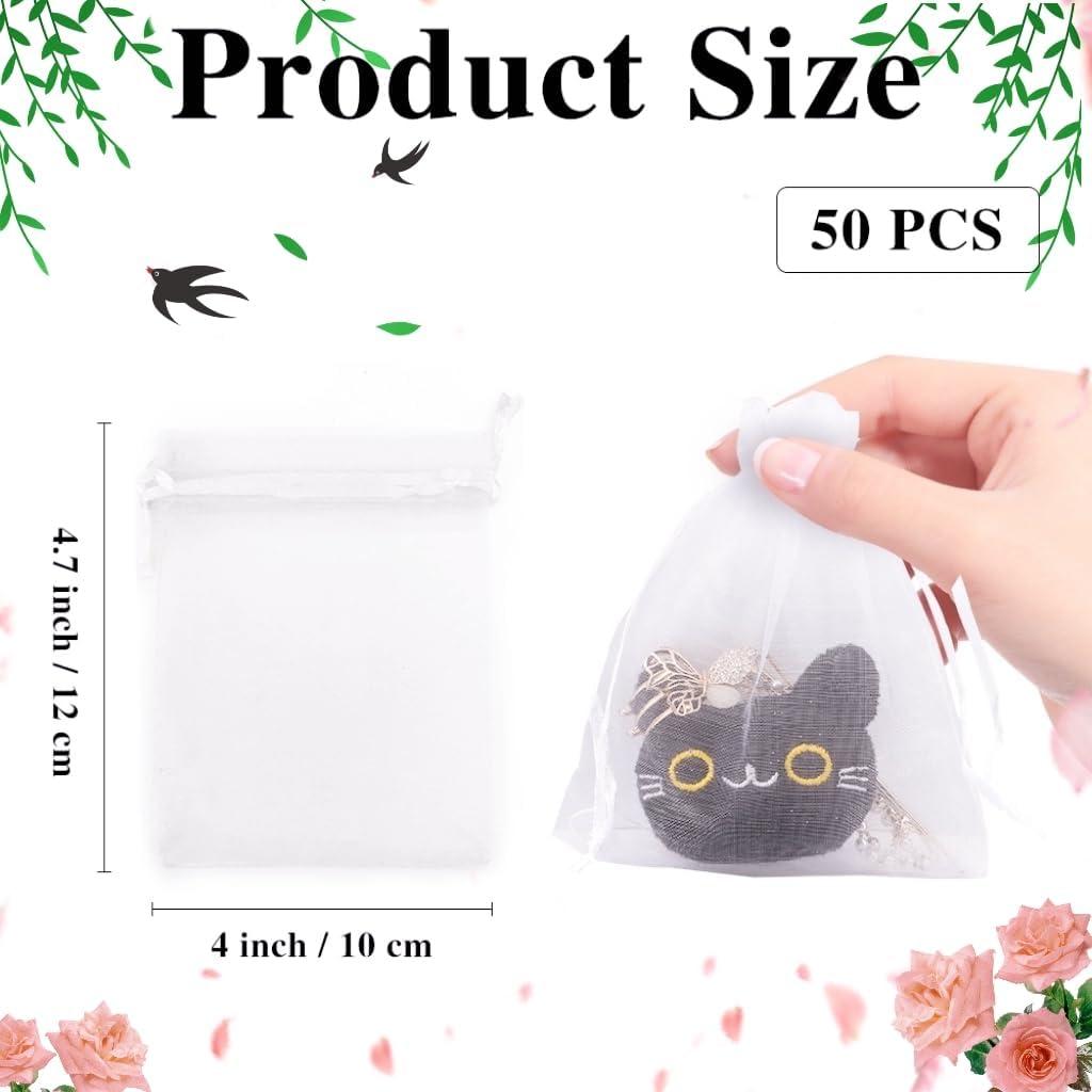 Bolsas de Organza Transparentes Tauywolci 50pcs 10x12cm