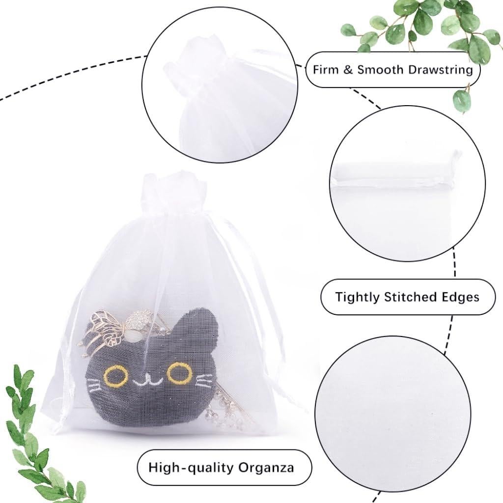 Bolsas de Organza Transparentes Tauywolci 50pcs 10x12cm