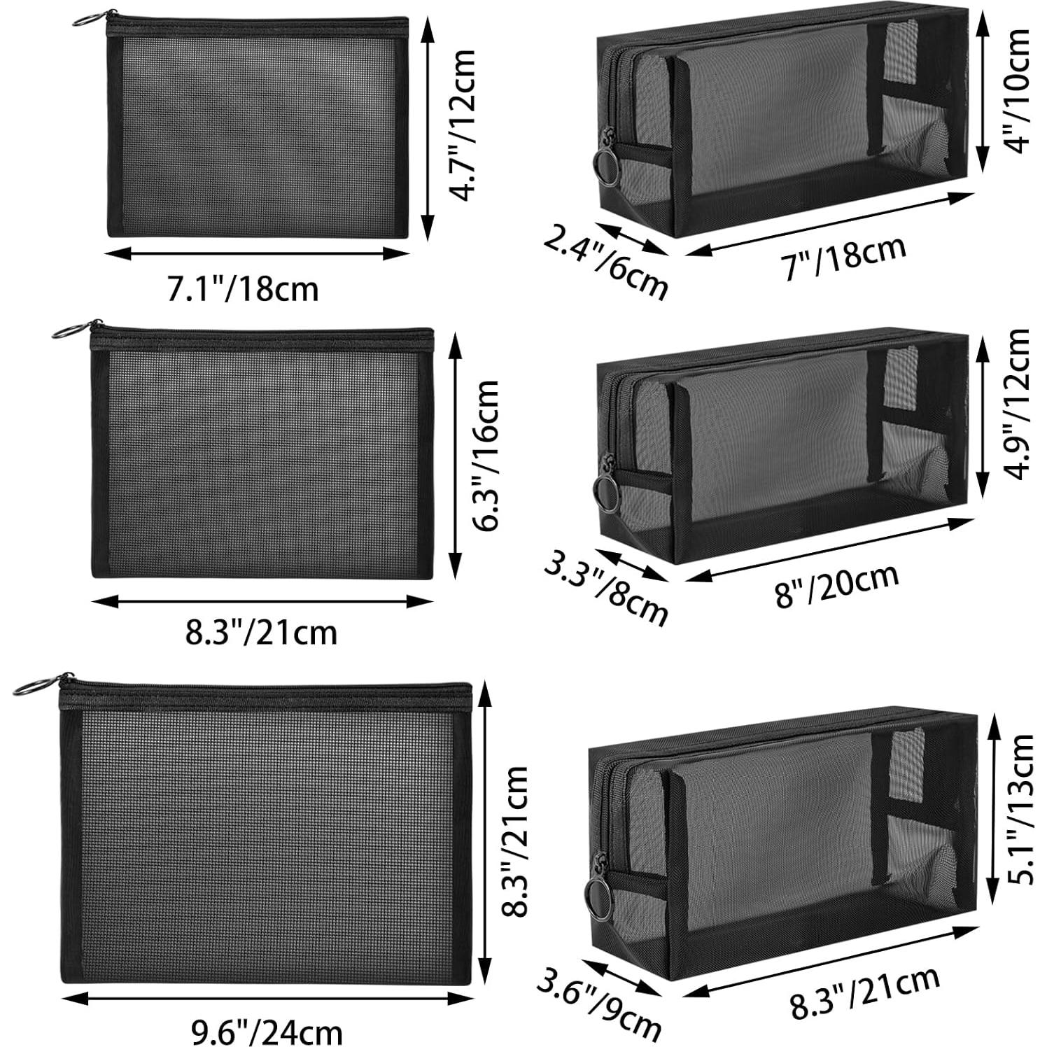 Bolsa de Cosméticos de Malla Unoutur 6 Piezas 20x7.6x12.7cm