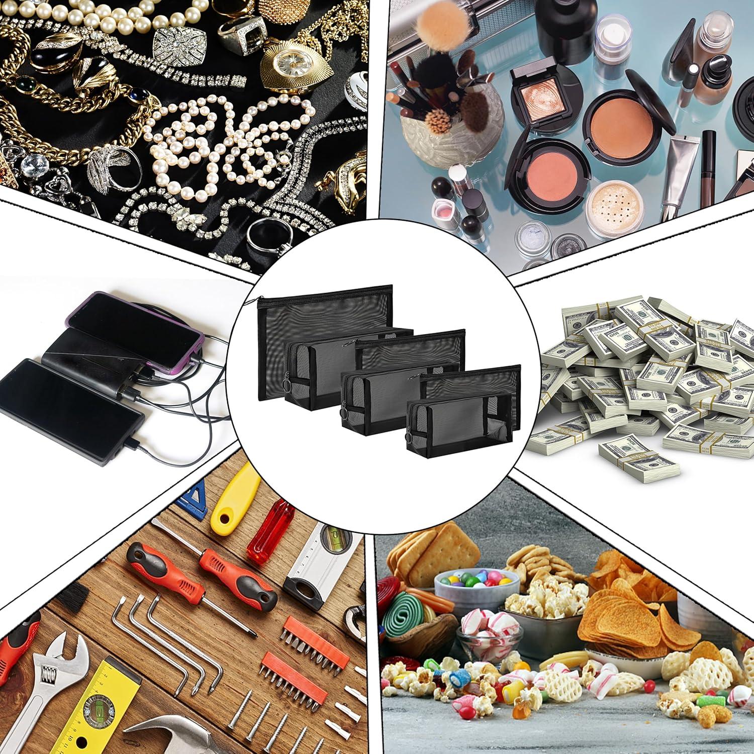 Bolsa de Cosméticos de Malla Unoutur 6 Piezas 20x7.6x12.7cm