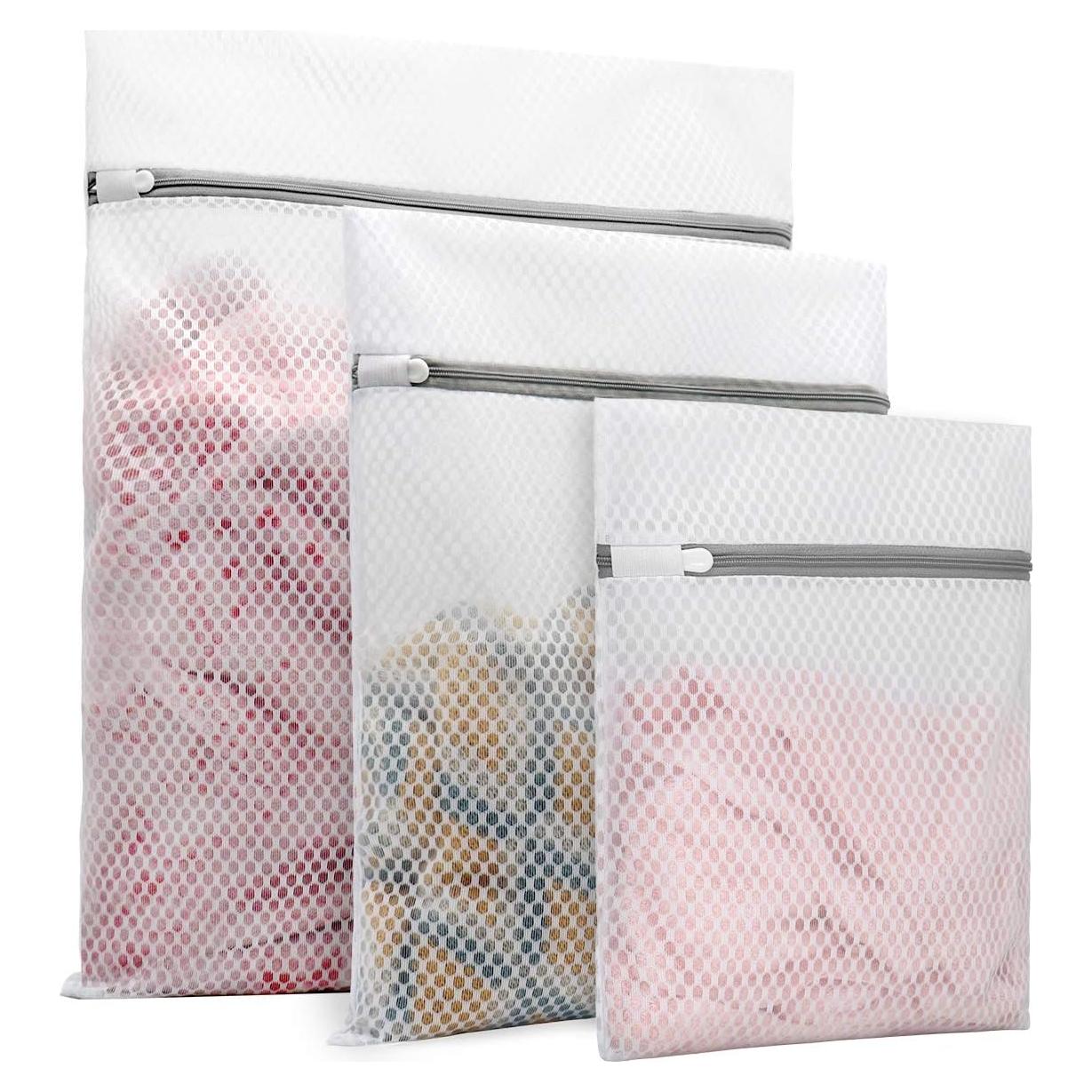 3 Bolsas de Lavandería Malla Panal Muchfun 40x50cm 30x40cm 23x30cm