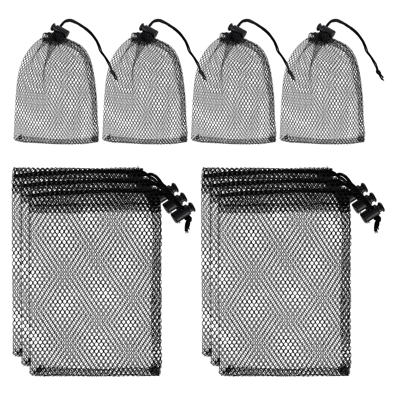 10 Bolsas de Malla con Cierre de Cordón Sliverdew 15x10cm