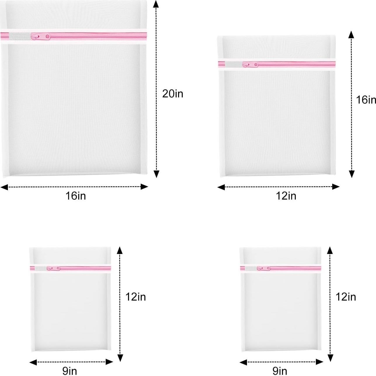 4 Bolsas de Lavandería MIAETFH Malla Fina para Prendas