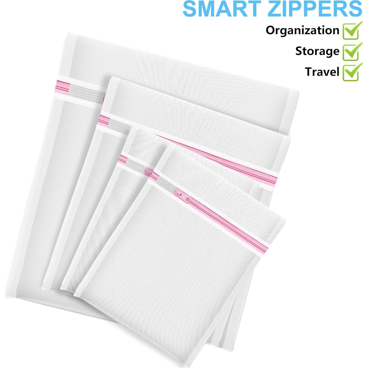 4 Bolsas de Lavandería MIAETFH Malla Fina para Prendas