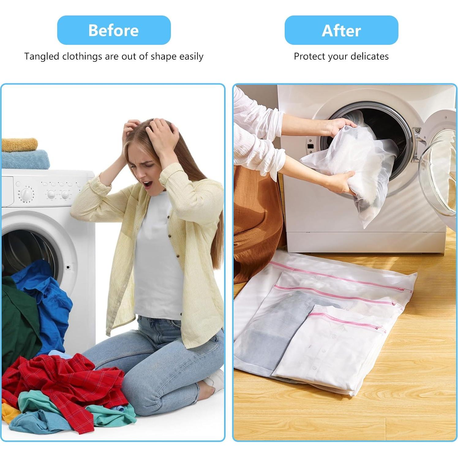 4 Bolsas de Lavandería MIAETFH Malla Fina para Prendas
