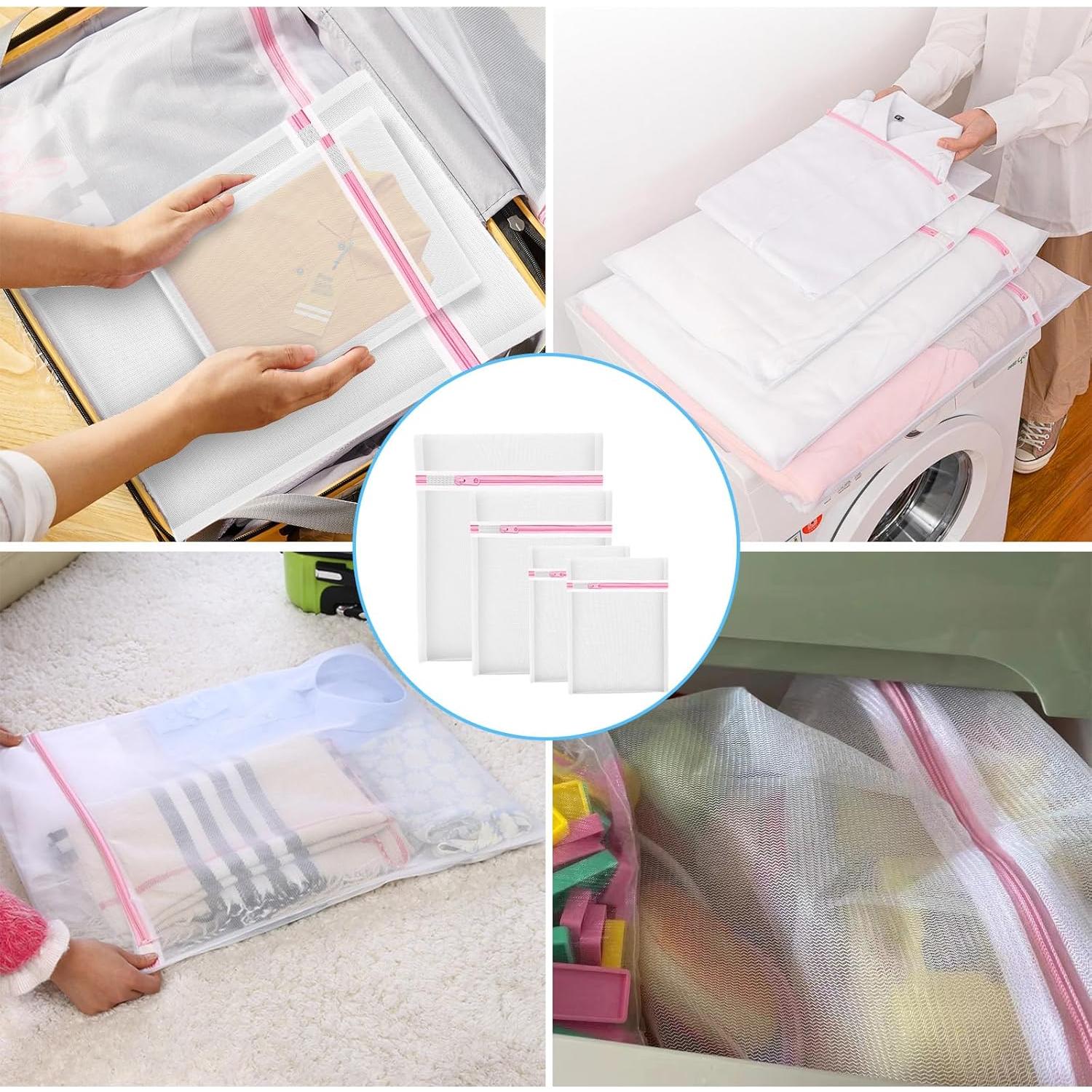 4 Bolsas de Lavandería MIAETFH Malla Fina para Prendas