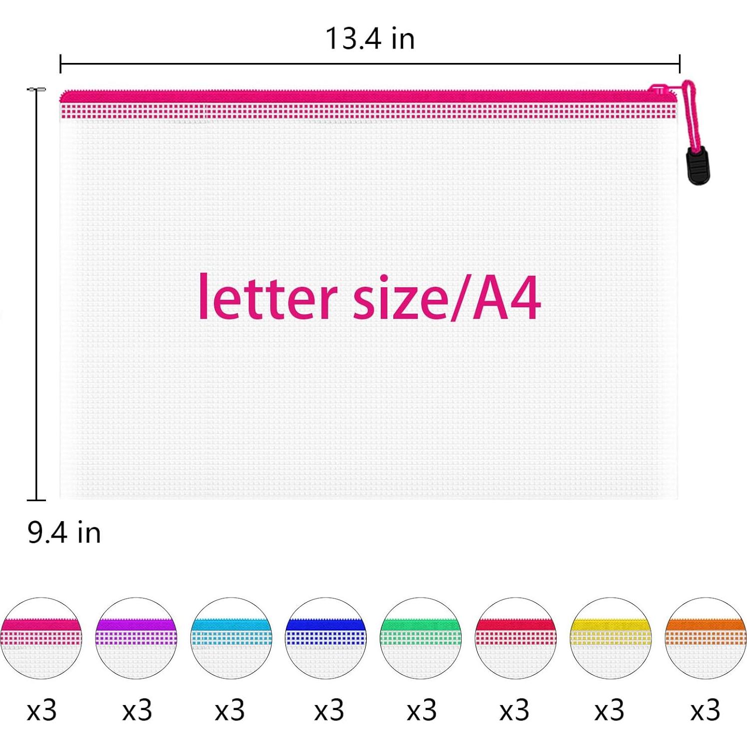 24 Bolsas de Cremallera A4 UMETDO Transparentes PVC