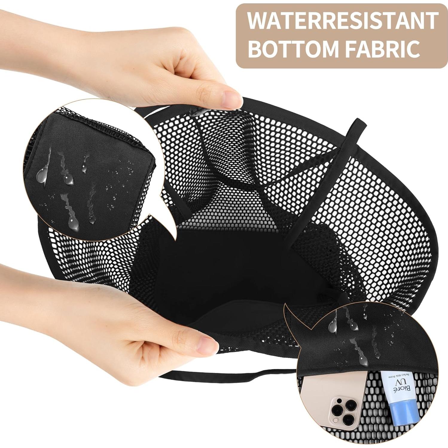 Bolsa de Playa de Malla VOROLO Negra 50.8x35.6cm Verano