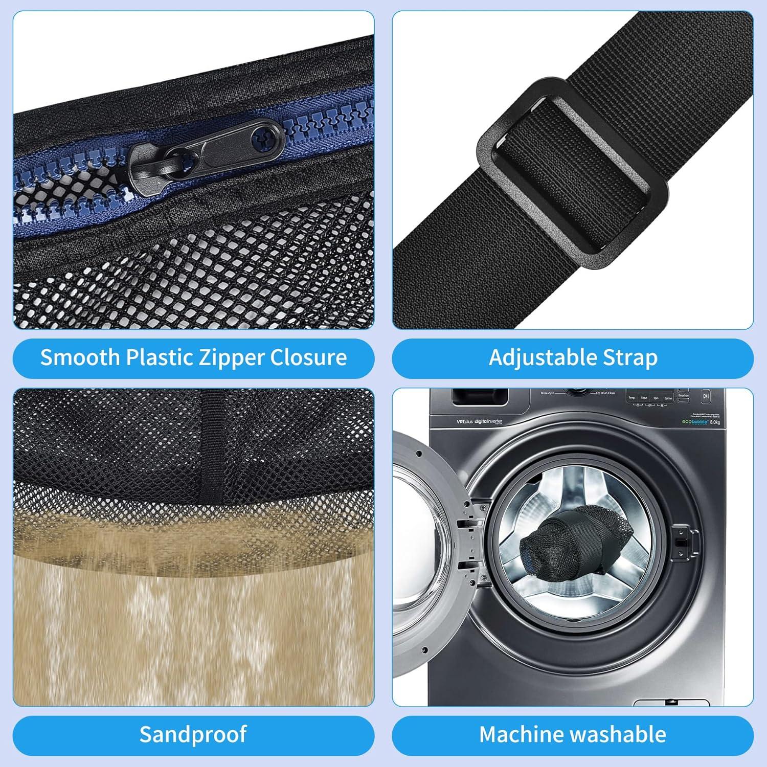 Bolsa de gimnasio Mildbeer malla cruzada 30x15x30 cm negra