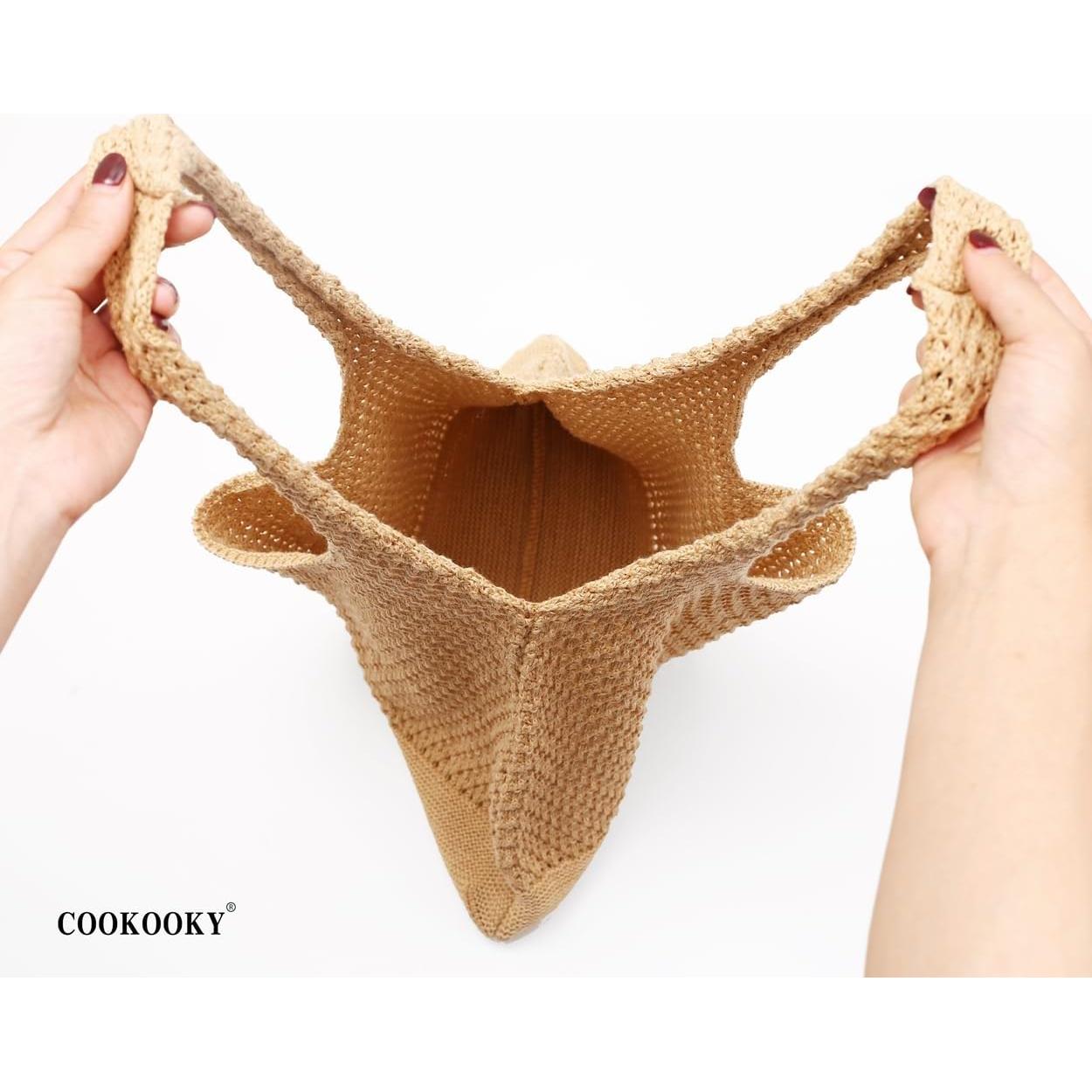 Bolsa de Playa de Crochet COOKOOKY Mediana B-khaki