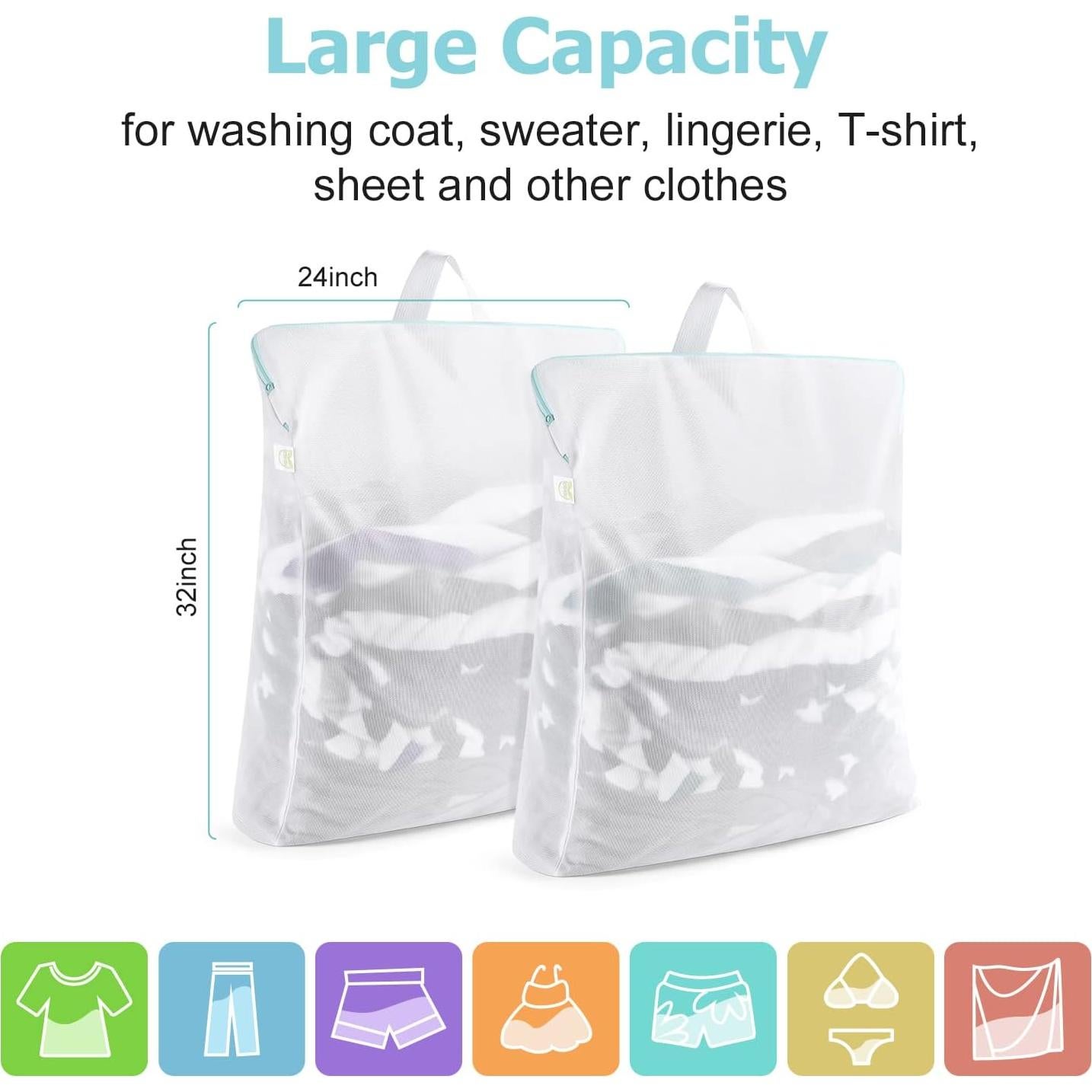 Bolsa de Lavandería de Malla OTraki Grande 60x81 cm 2 Piezas