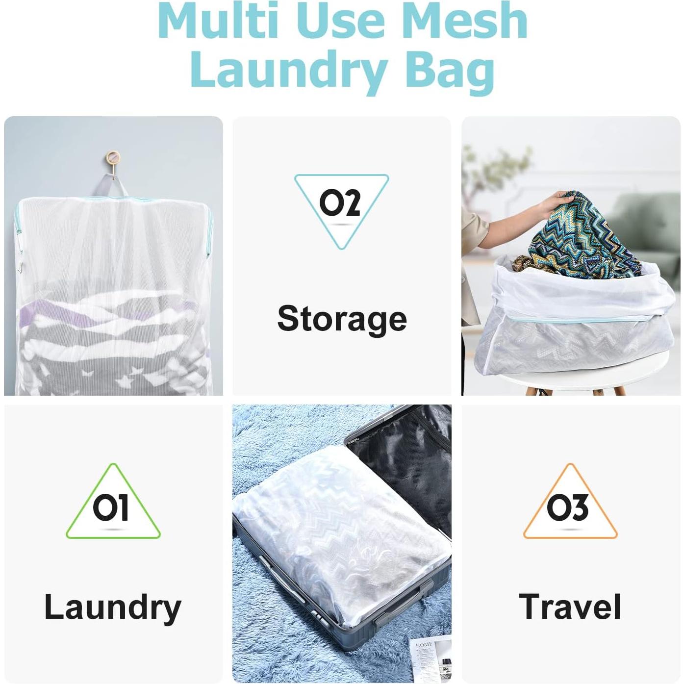 Bolsa de Lavandería de Malla OTraki Grande 60x81 cm 2 Piezas