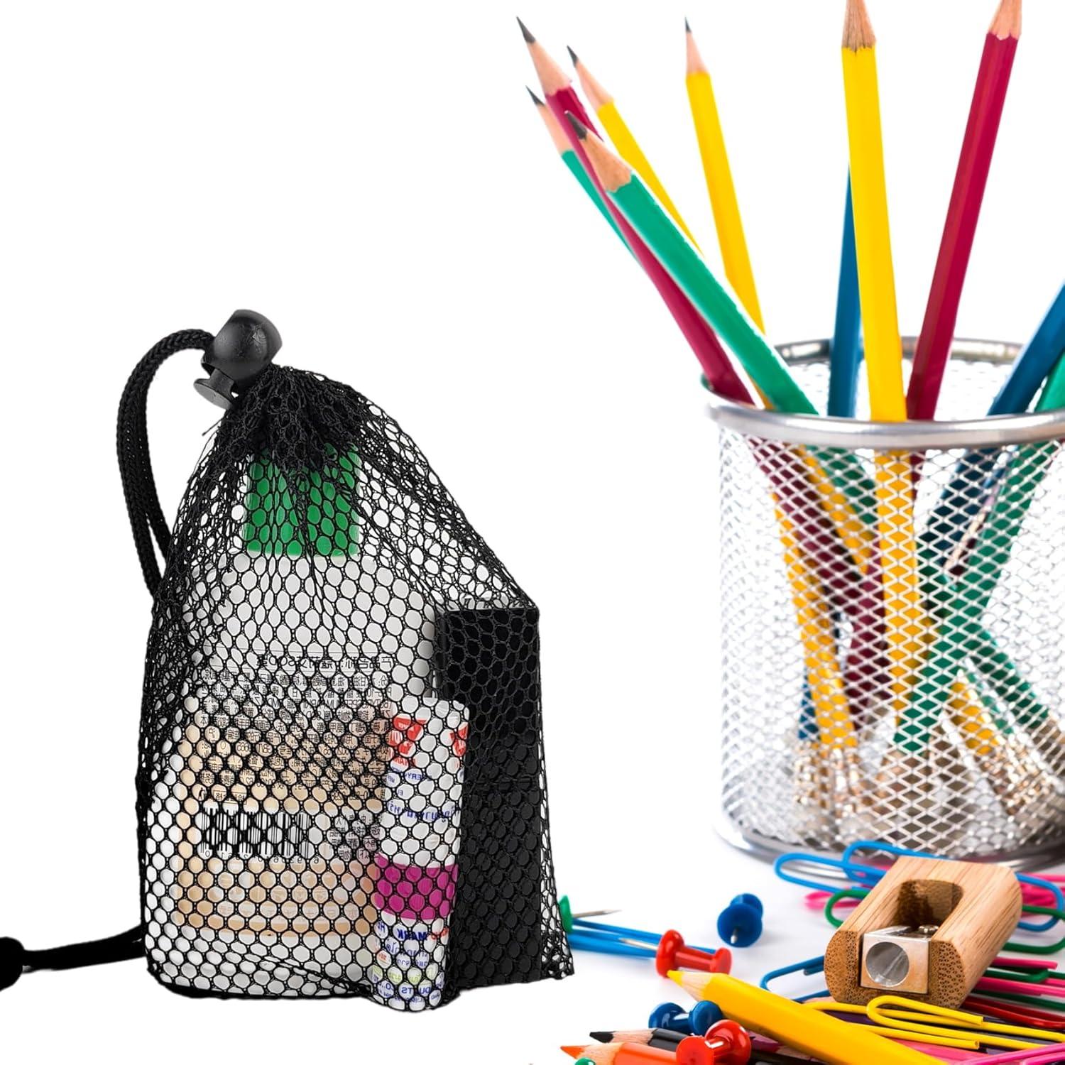 5 Bolsas de Malla con Cierre Nylon Negro 9.91x14.99 cm