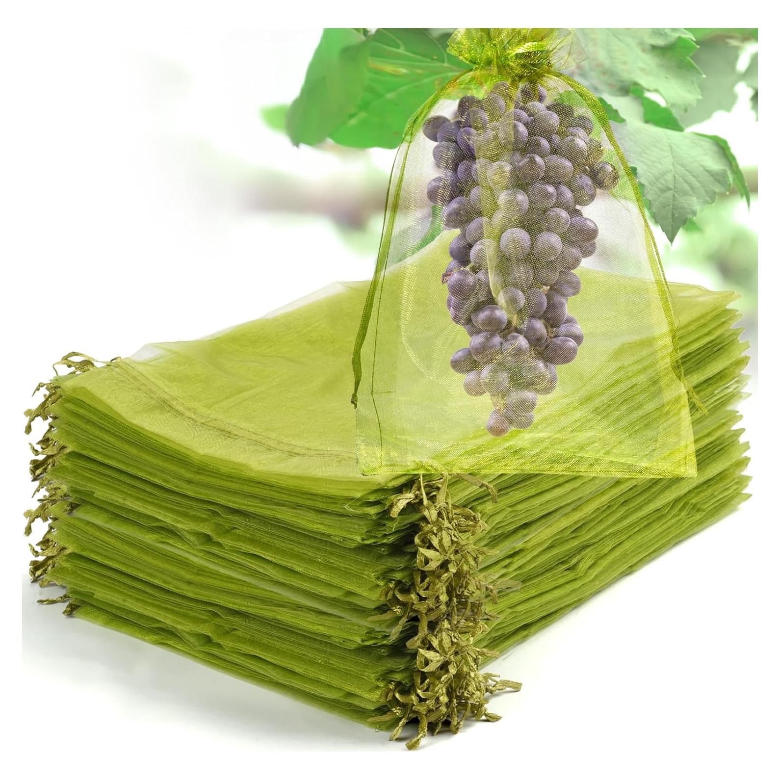 50 Bolsas de Protección para Frutas NIUBIER 19x29 cm Verde