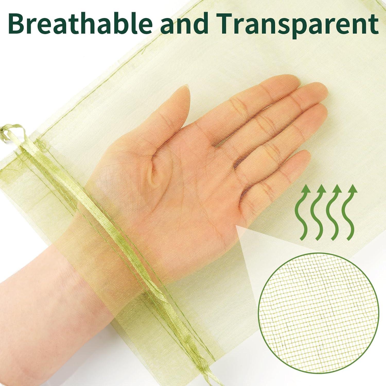 50 Bolsas de Protección para Frutas NIUBIER 19x29 cm Verde