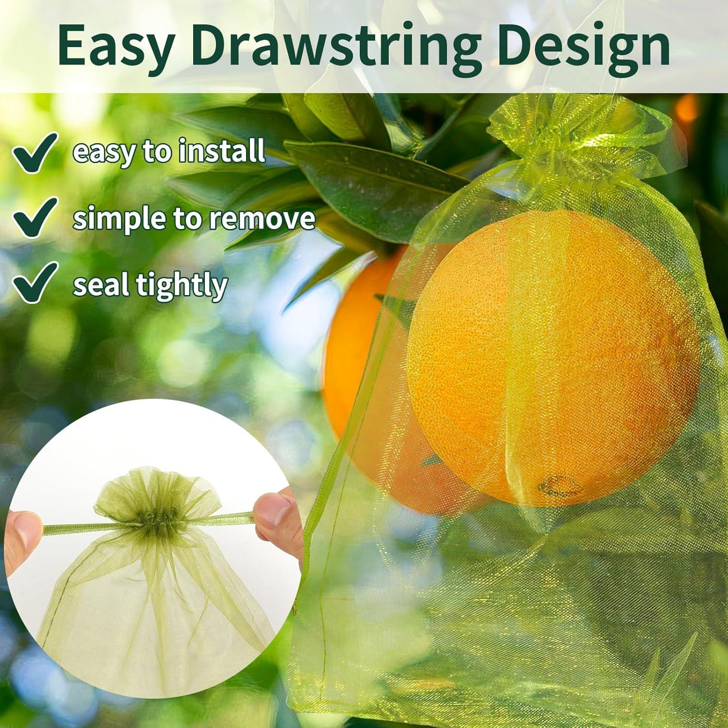 50 Bolsas de Protección para Frutas NIUBIER 19x29 cm Verde