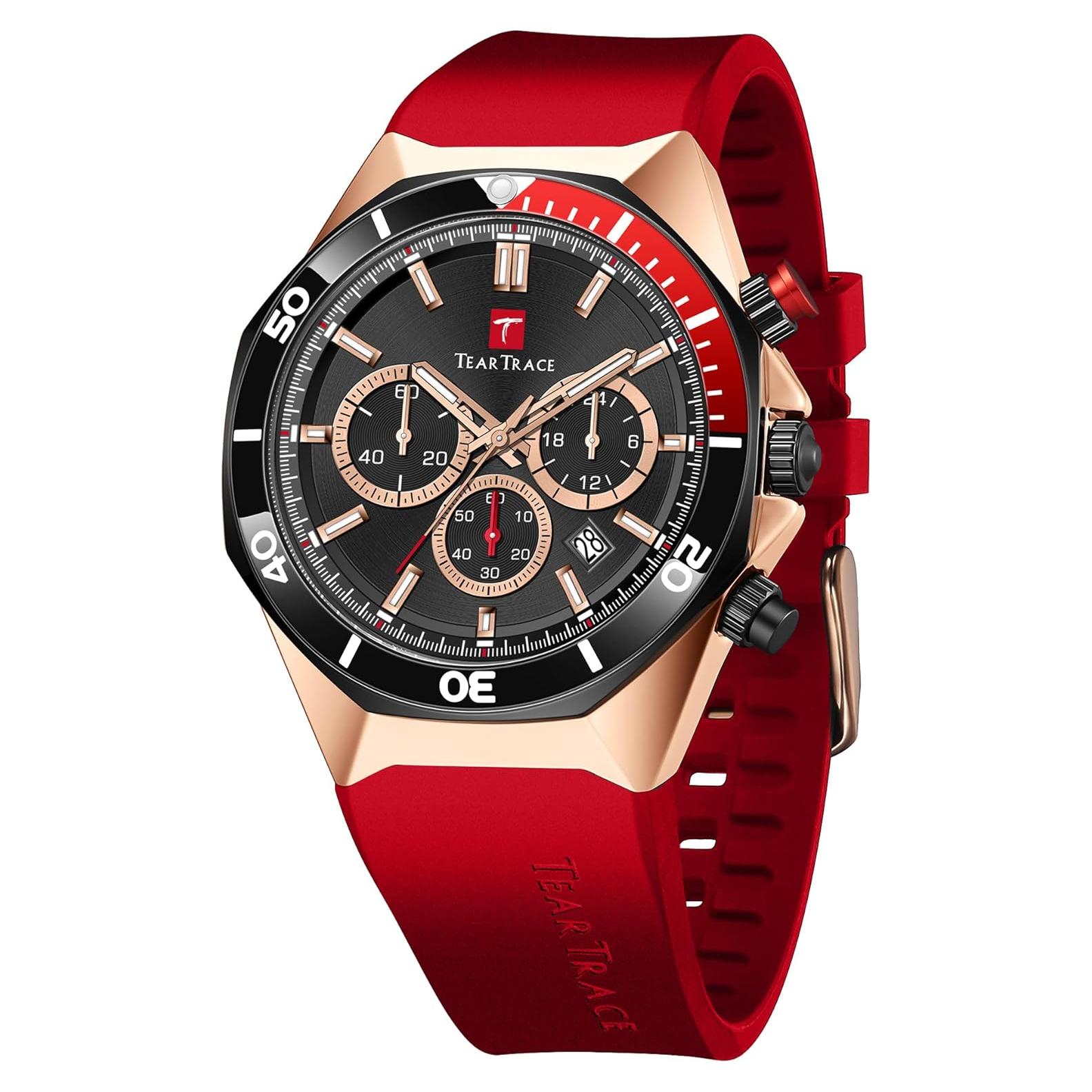 Reloj deportivo TEARTRACE TT-6020 cronógrafo 3ATM rojo